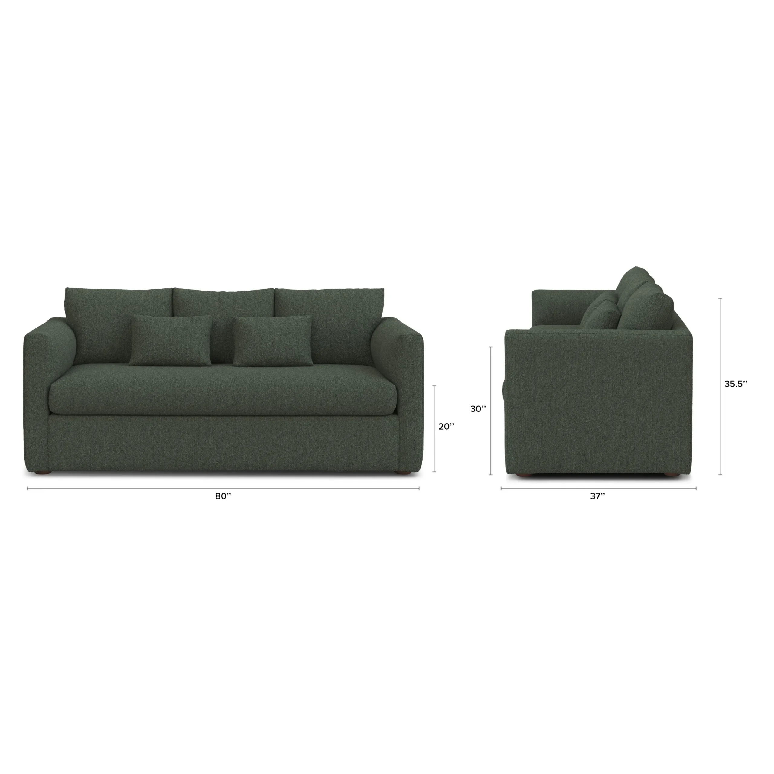 Marina 80_ Sofa - Green Wool Bouclé - Image 11