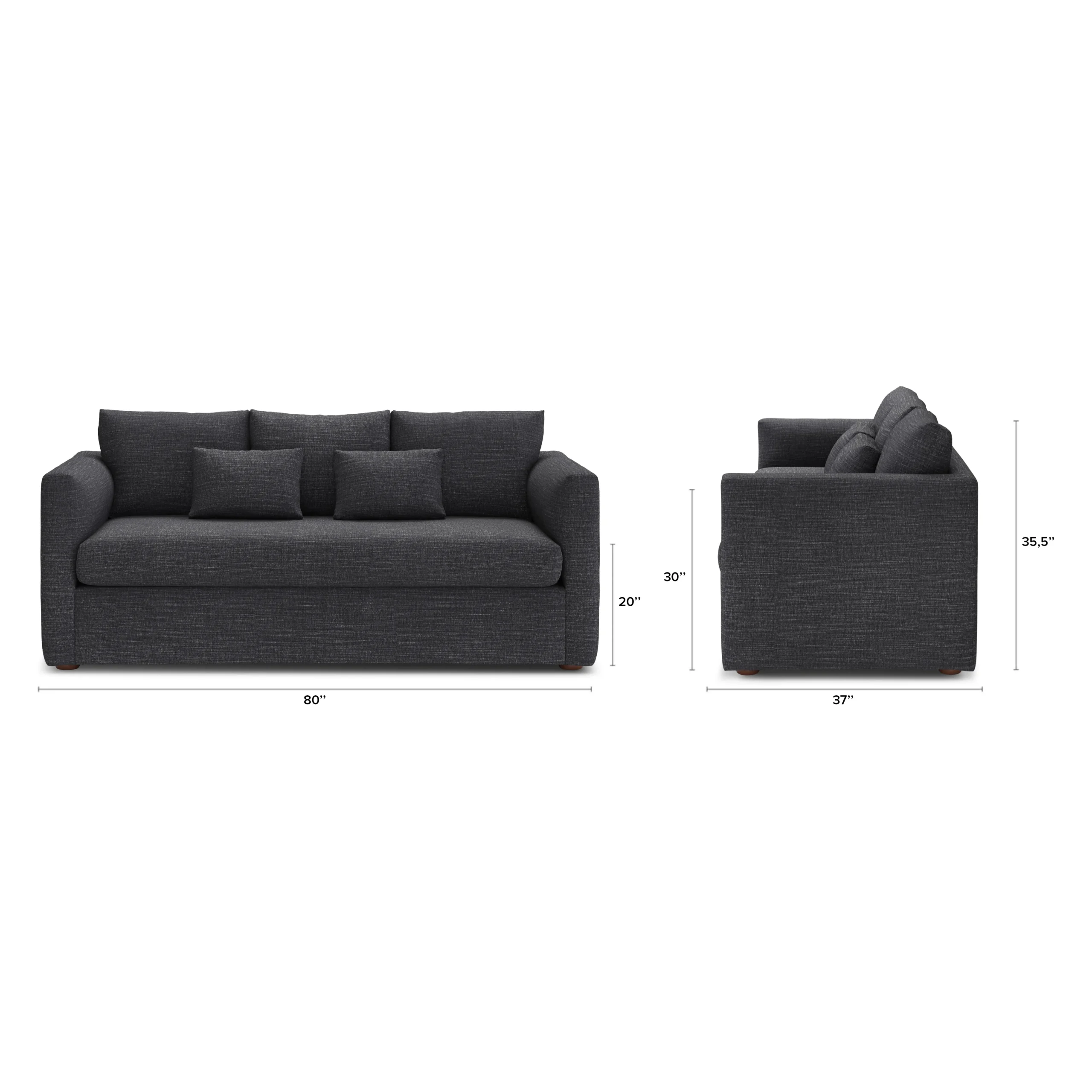 Marina 80_ Sofa - Napa Charcoal - Image 11