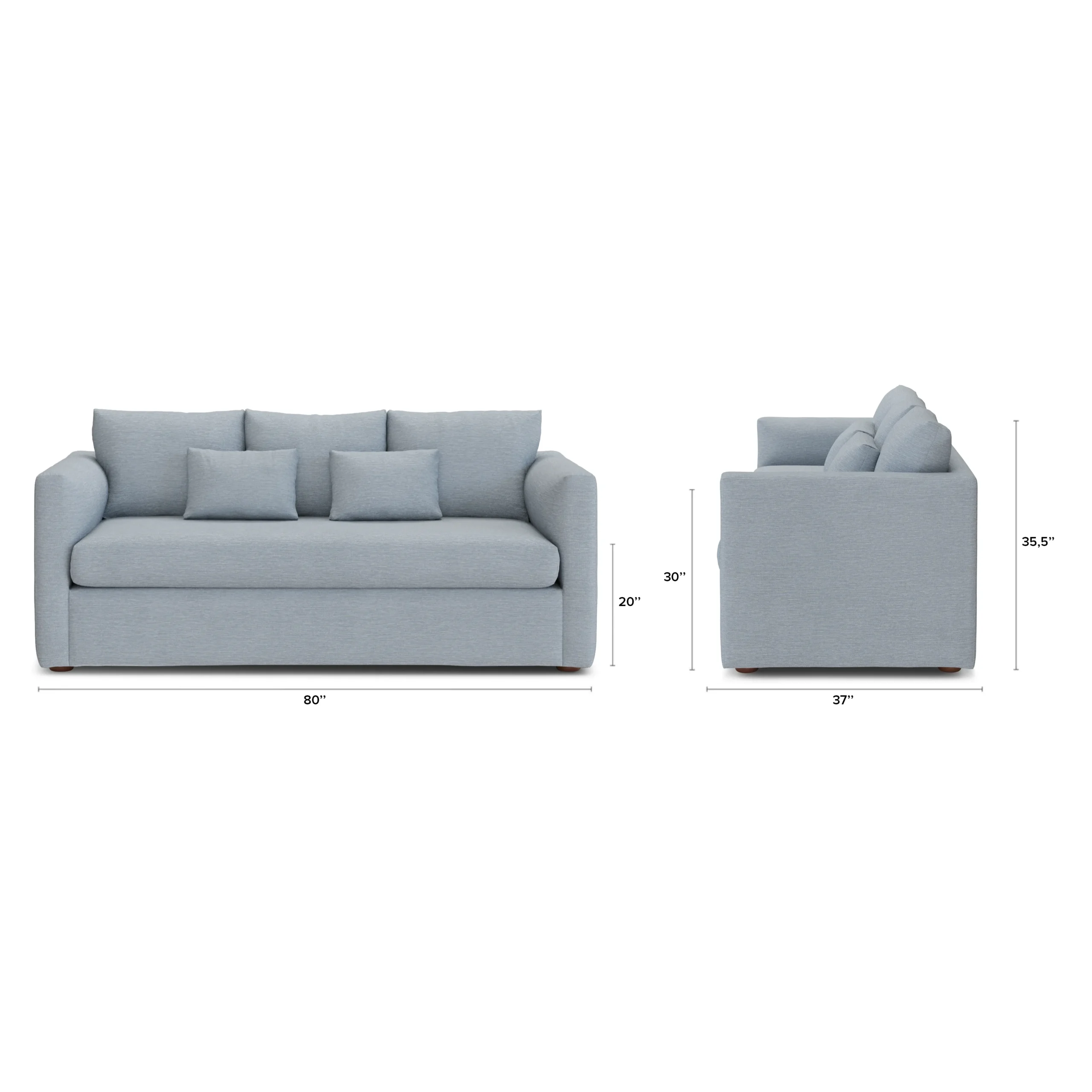 Marina 80_ Sofa - Silver Light Blue - Image 11