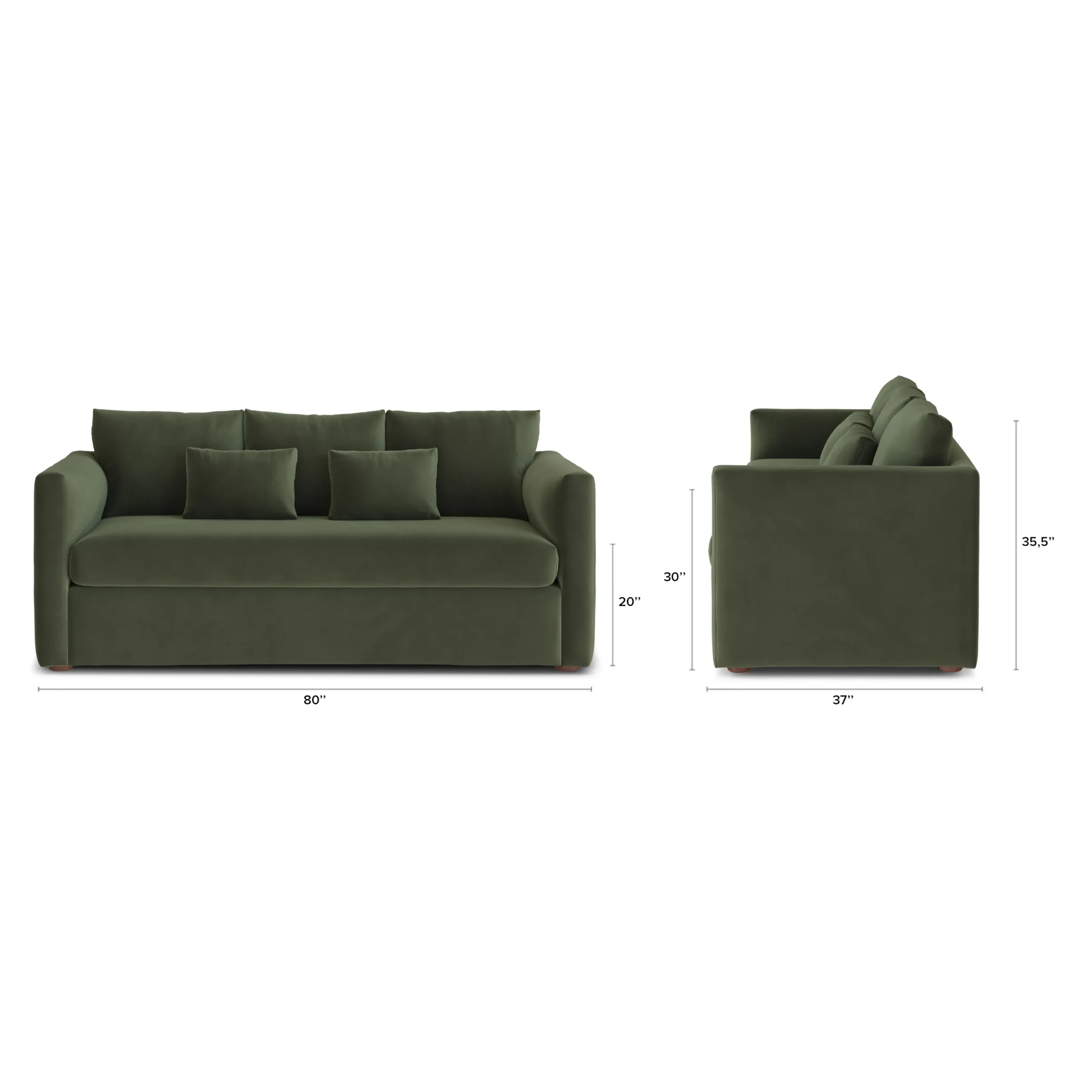 Marina 80_ Velvet Sofa - Hale Fir Green - Image 11