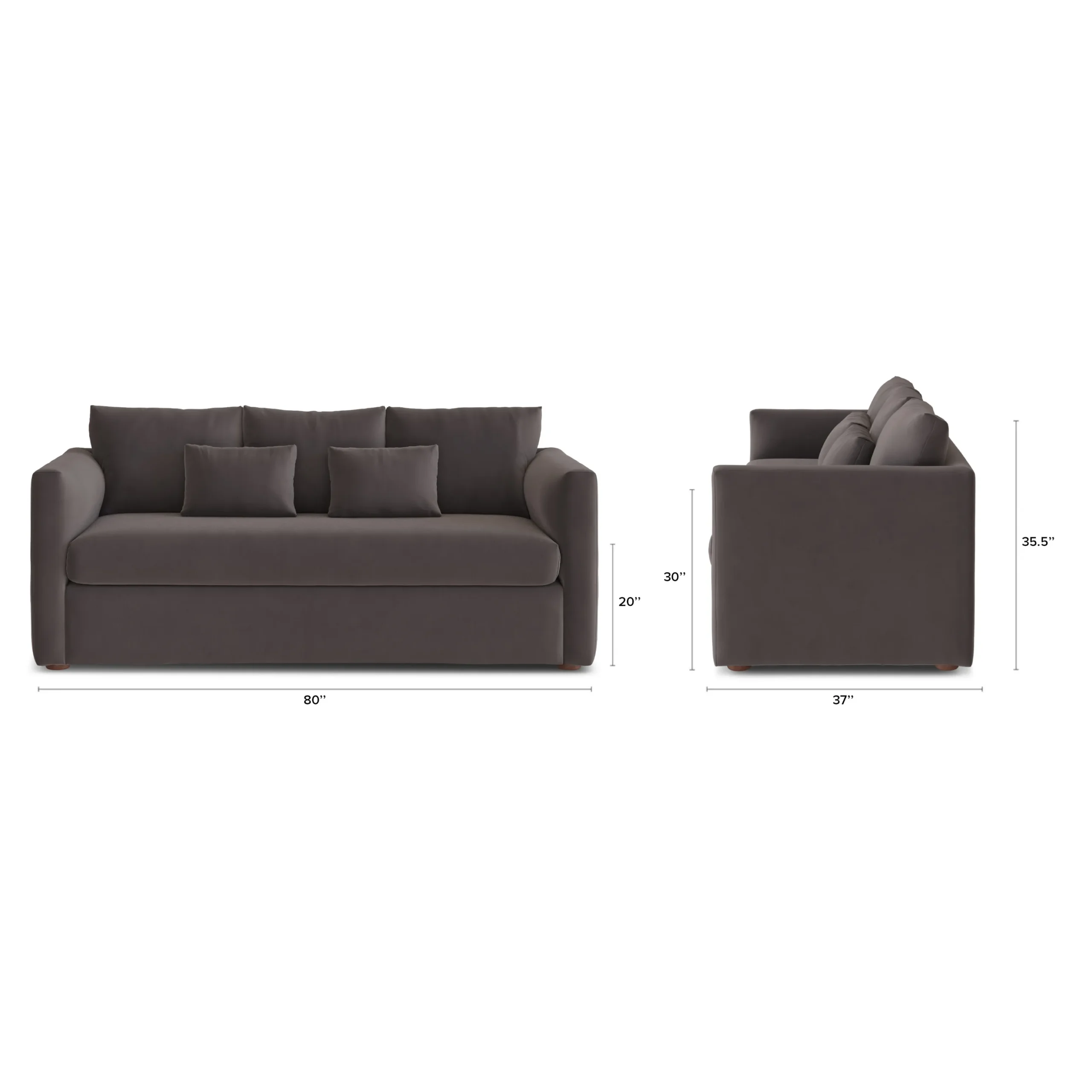Marina 80_ Velvet Sofa - Hale Warm Gray - Image 11
