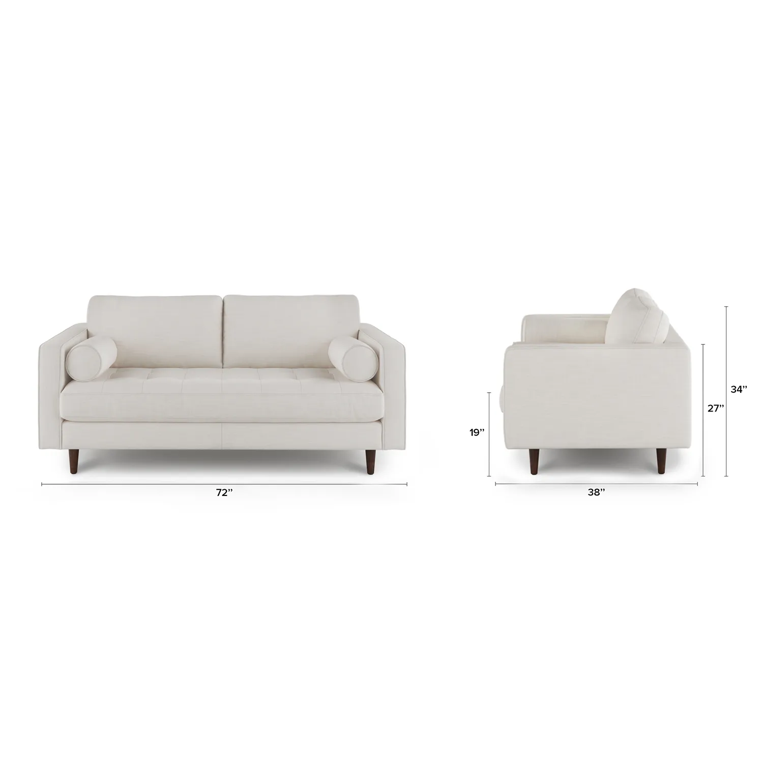 Sven 72_ Tufted Loveseat - Biscuit Cream - Image 7