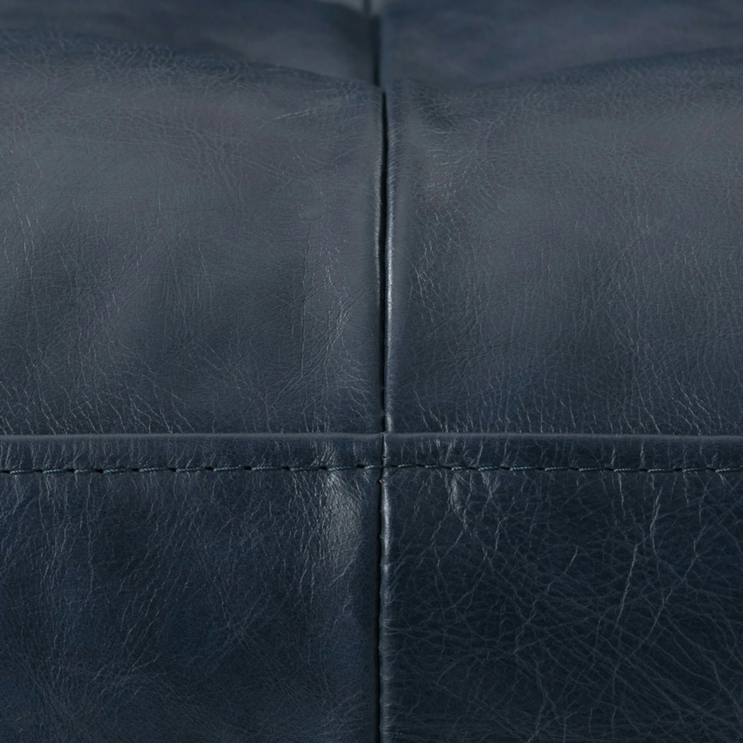 Sven 72_ Tufted Leather Loveseat - Oxford Blue - Image 8