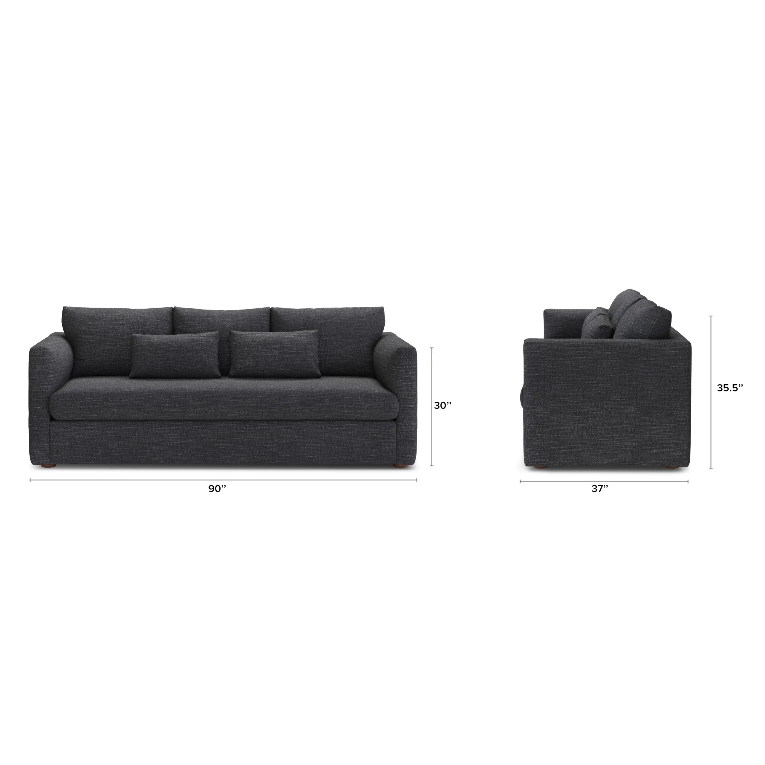 Marina 90_ Sofa - Napa Charcoal - Image 11
