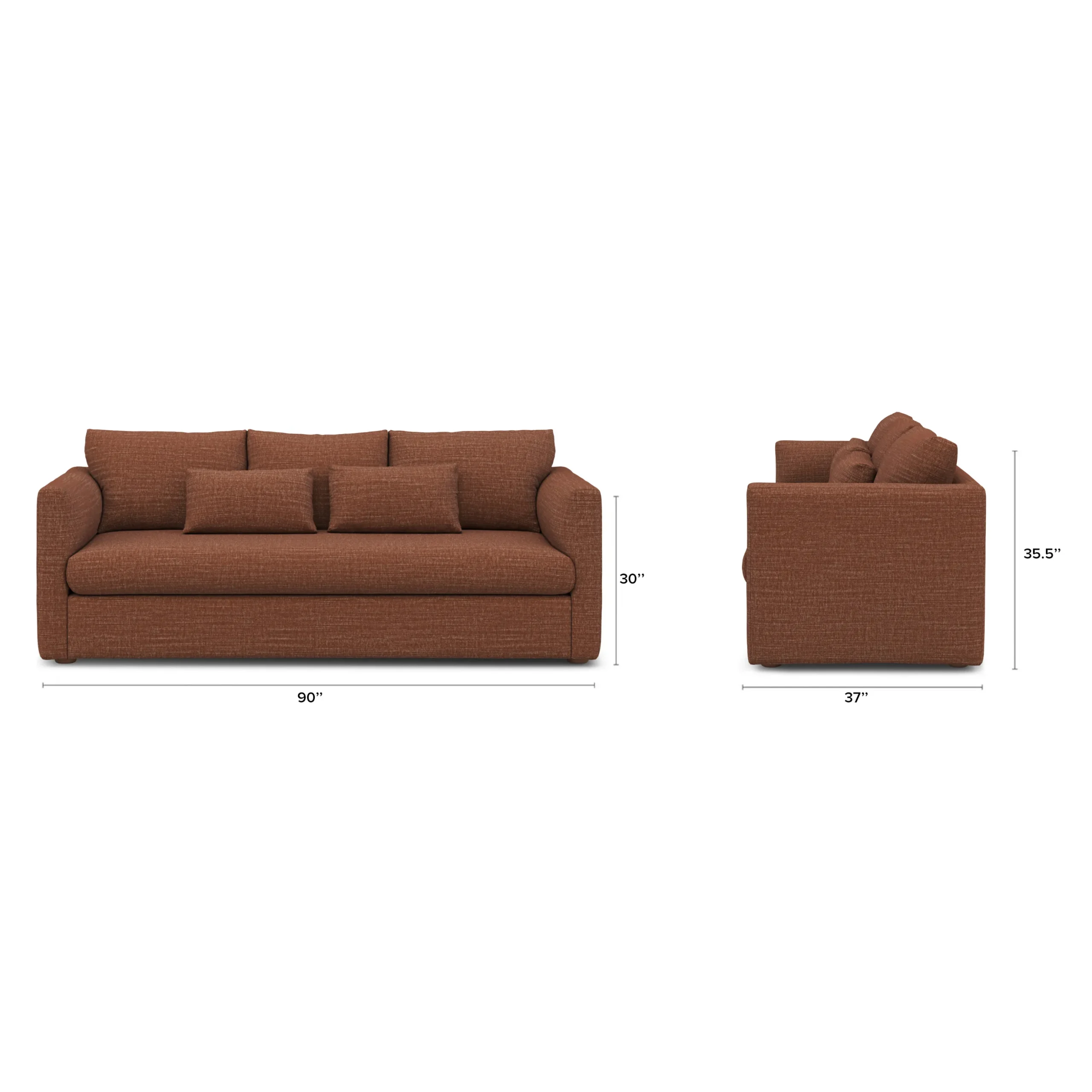 Marina 90_ Sofa - Napa Rust - Image 11