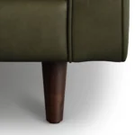 Sven 72_ Tufted Leather Loveseat - Charme Green