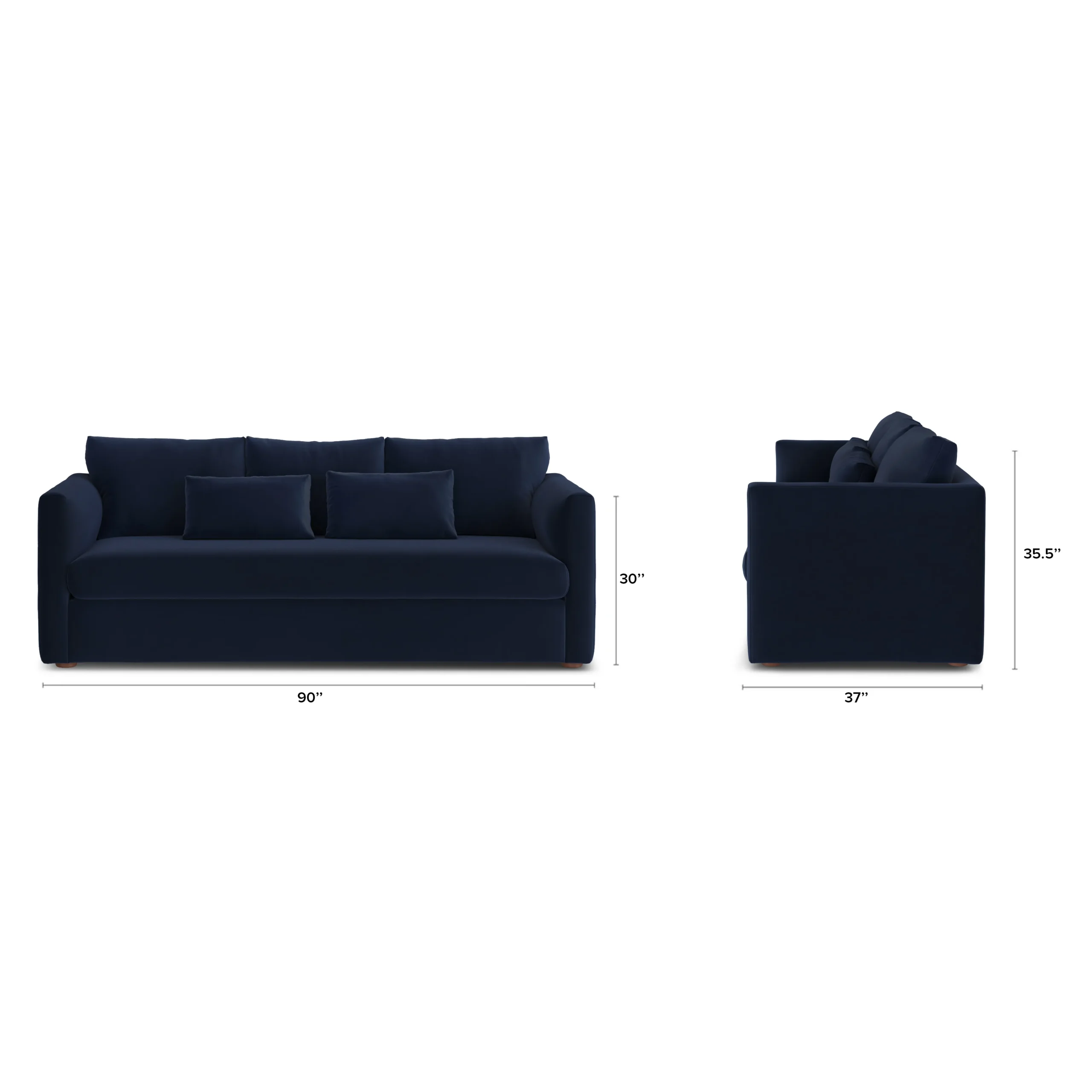 Marina 90_ Velvet Sofa - Hale Ink - Image 11