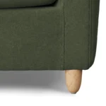 Vati 80_ Velvet Sofa Bed - Natural Oak and Hale Fir Green