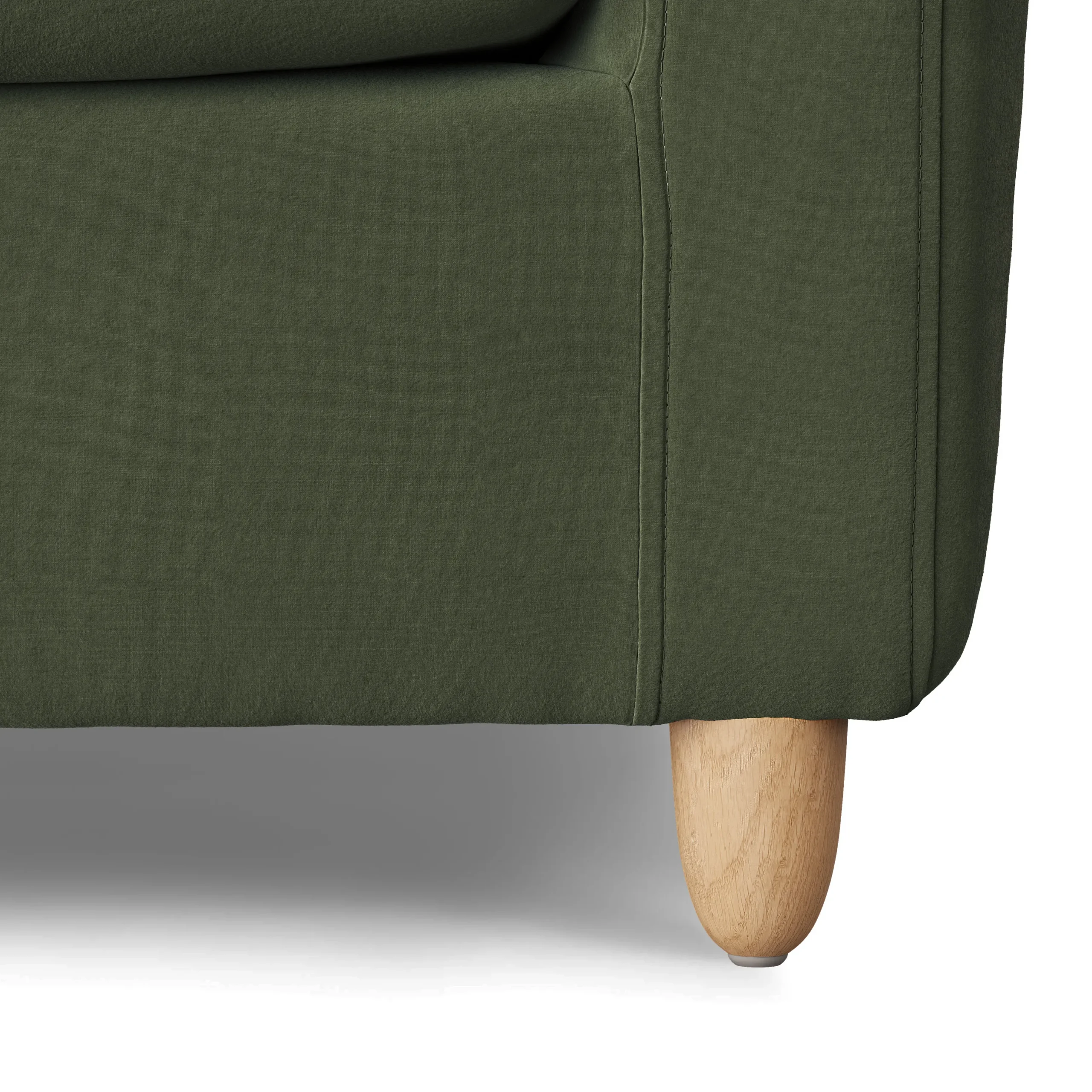 Vati 80_ Velvet Sofa Bed - Natural Oak and Hale Fir Green - Image 9