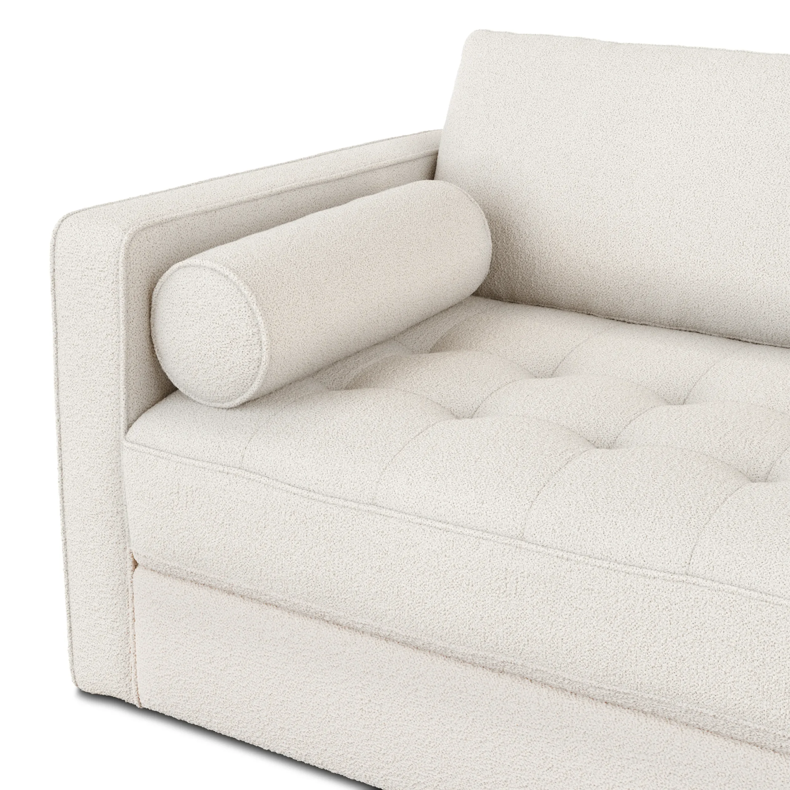 Sven 88_ Tufted Sofa Bed - Ivory Wool Bouclé - Image 10
