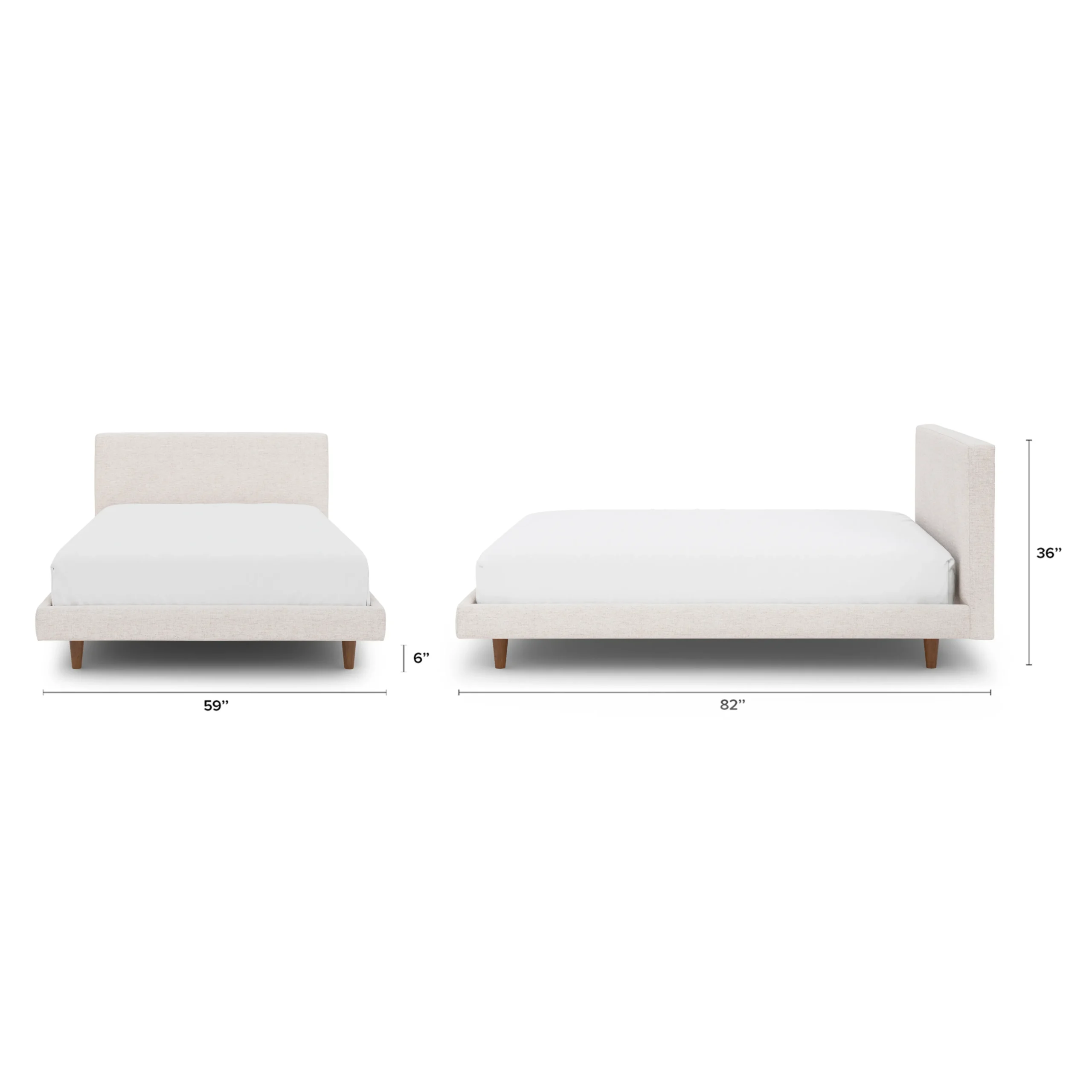Tessu Full Low Profile Upholstered Bed - Napa White - Image 2