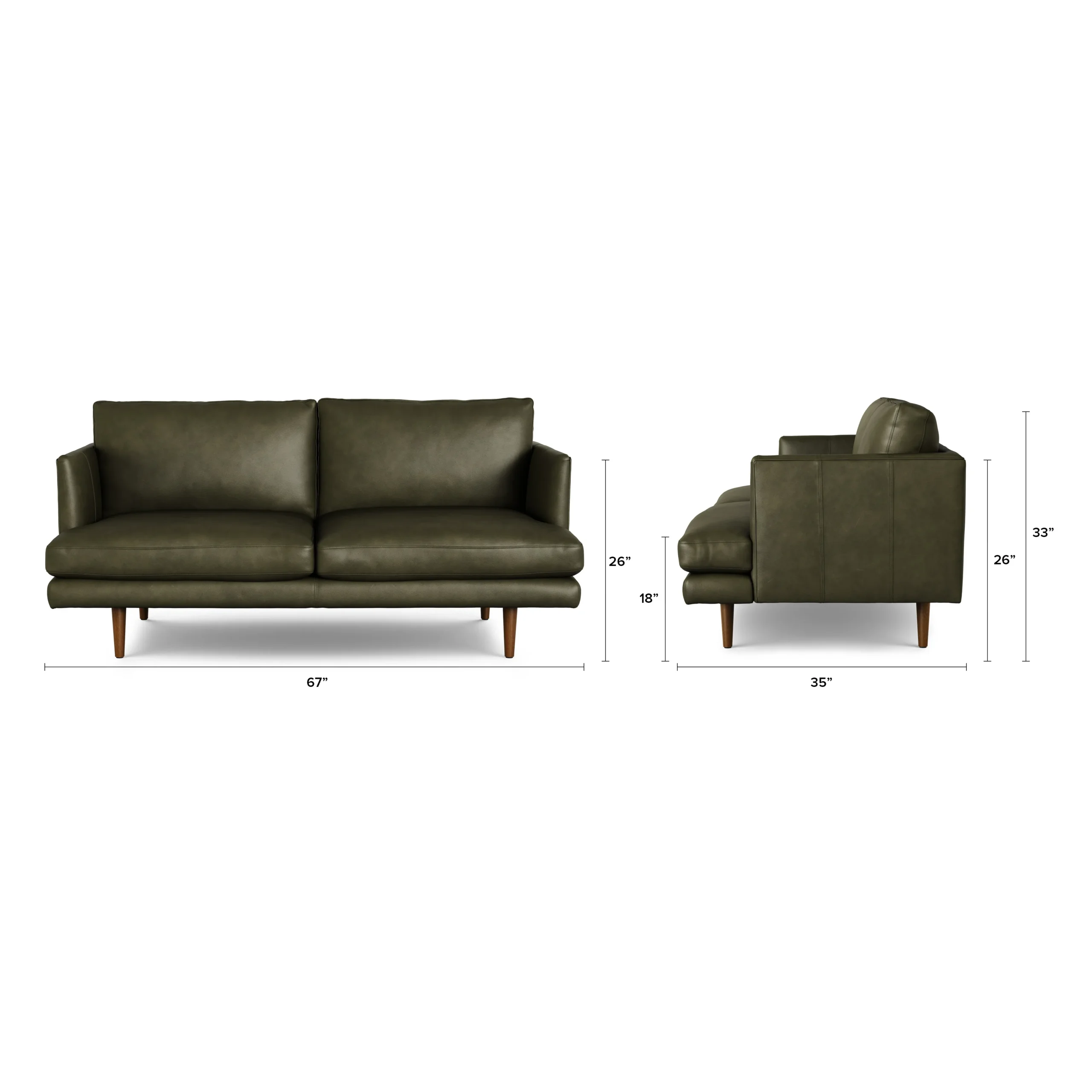 Burrard 67_ Leather Loveseat - Charme Green - Image 2