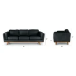 Timber 90_ Leather Sofa - Charme Black