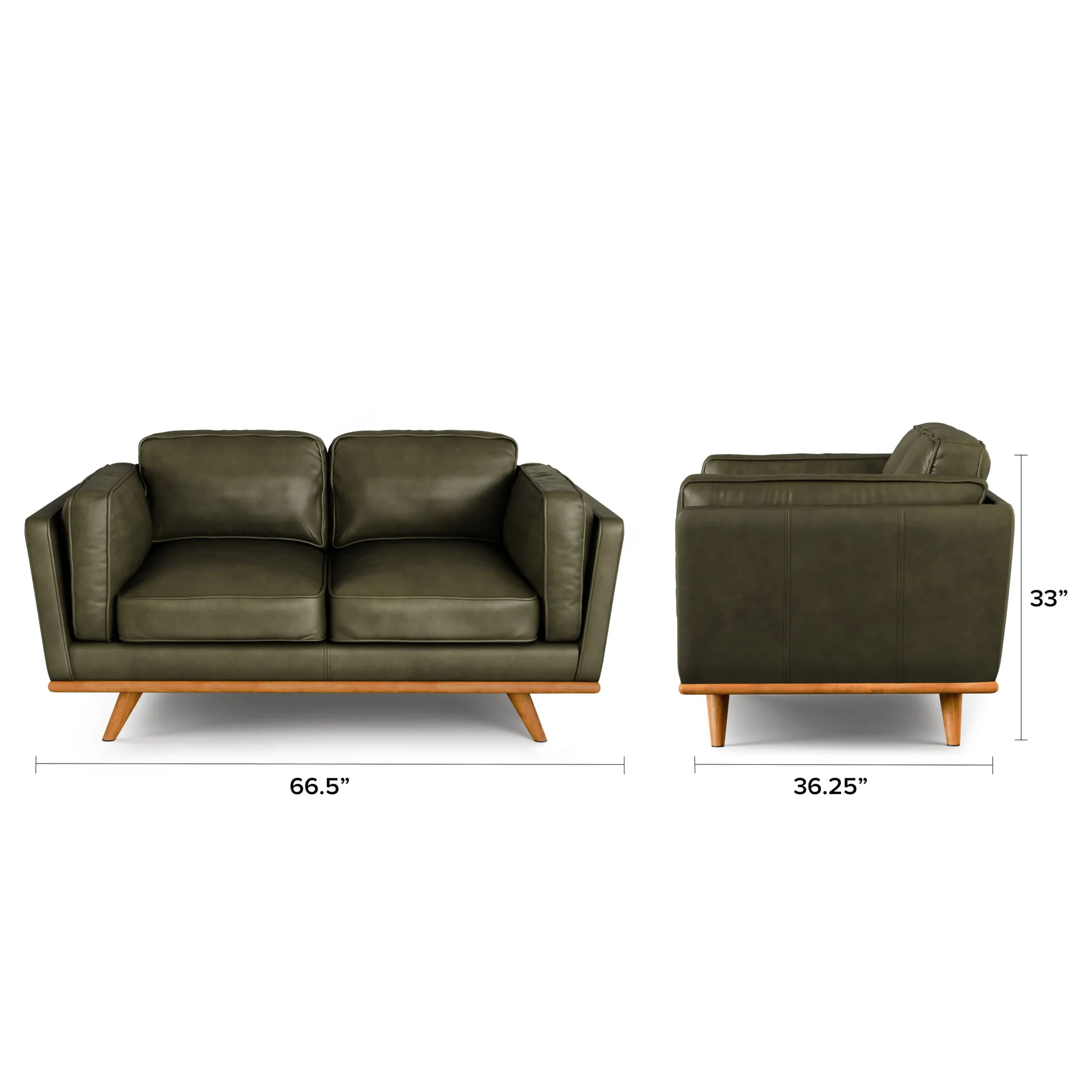 Timber 66.5_ Leather Loveseat - Charme Green - Image 12