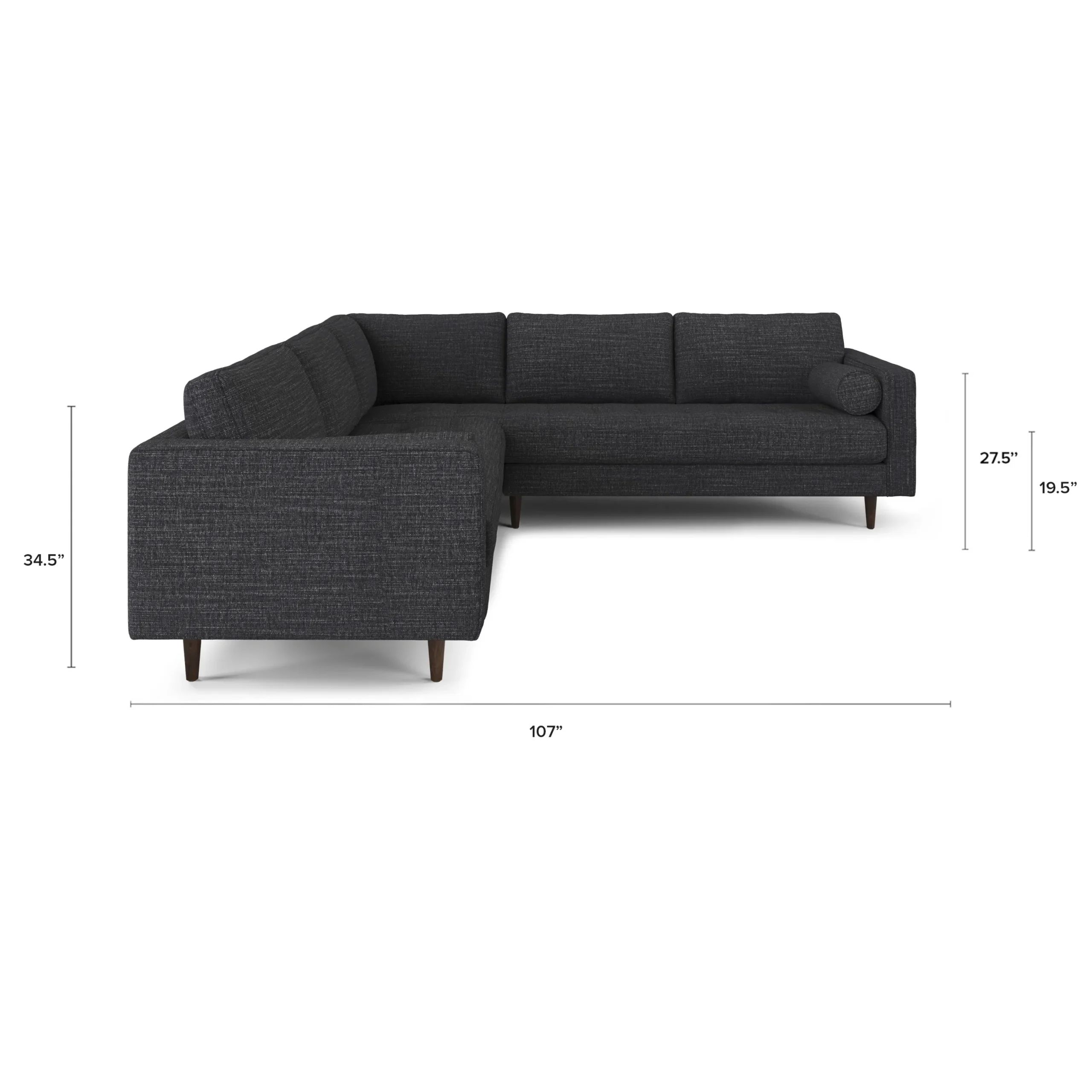 Sven 107_ Tufted Corner Sectional Sofa - Napa Charcoal - Image 12