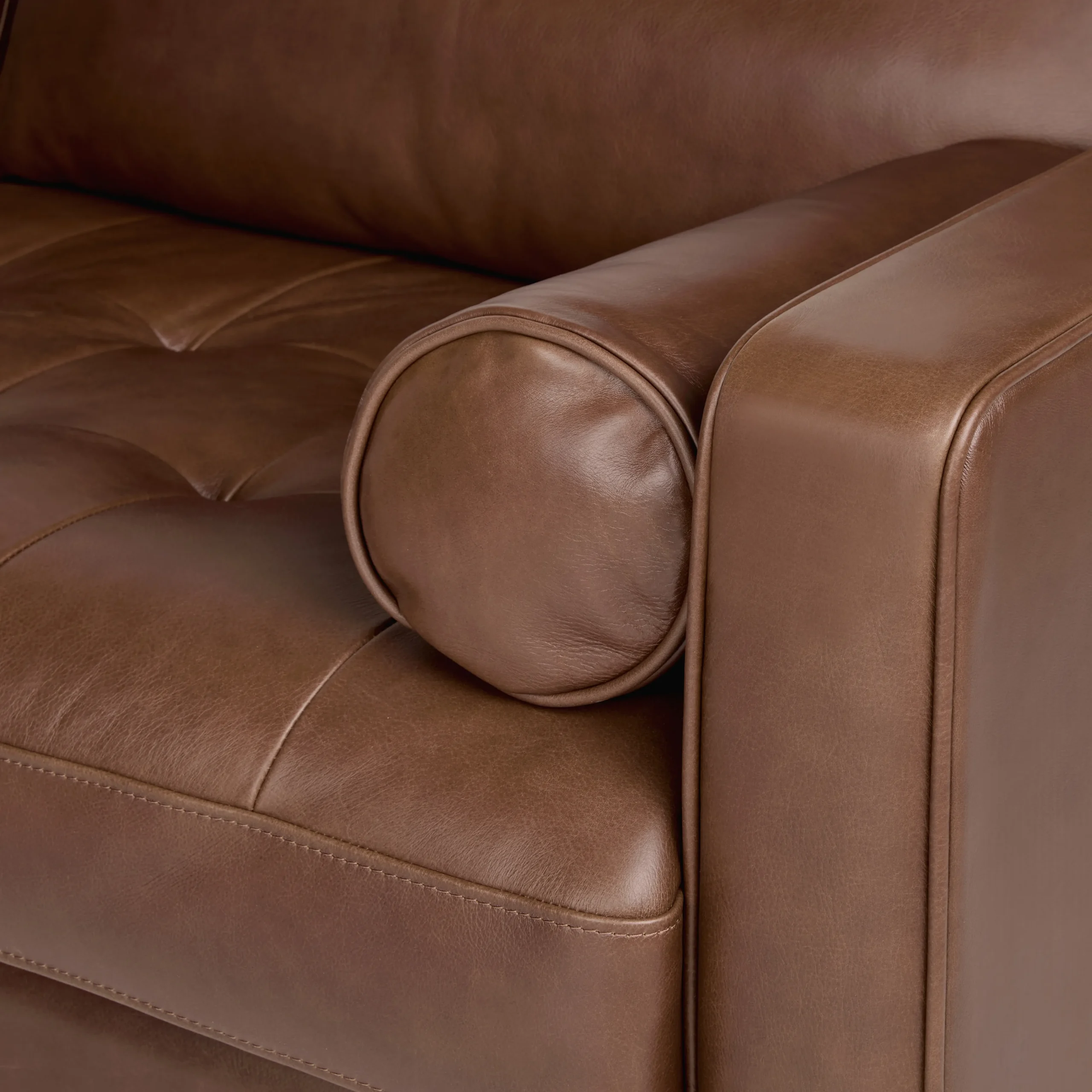 Sven 88_ Tufted Leather Sofa - Taos Brown - Image 15