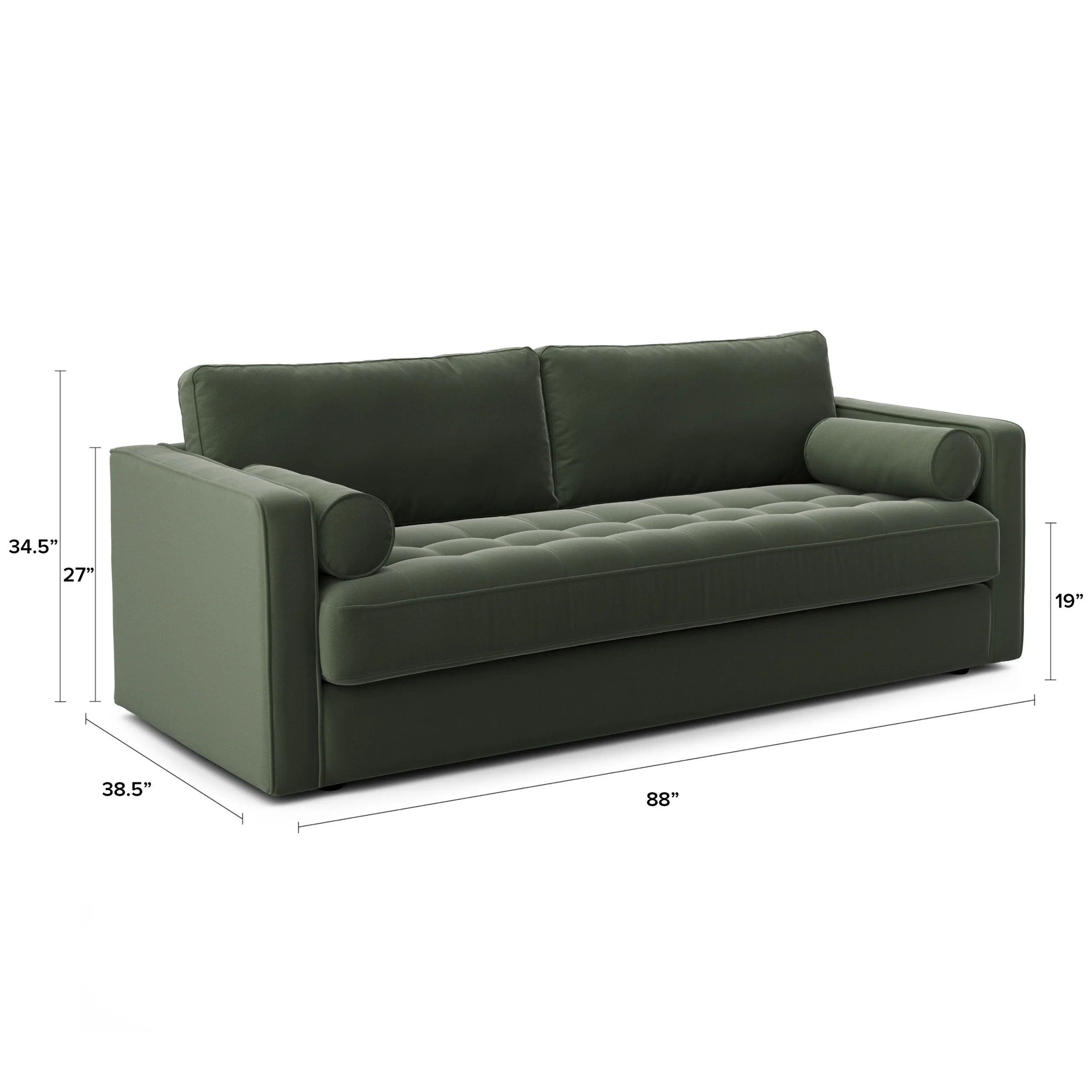 Sven 88_ Grounded Tufted Velvet Sofa - Plush Pacific Green - Image 12