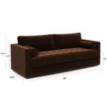 Sven 88_ Grounded Tufted Velvet Sofa - Plush Pacific Brown