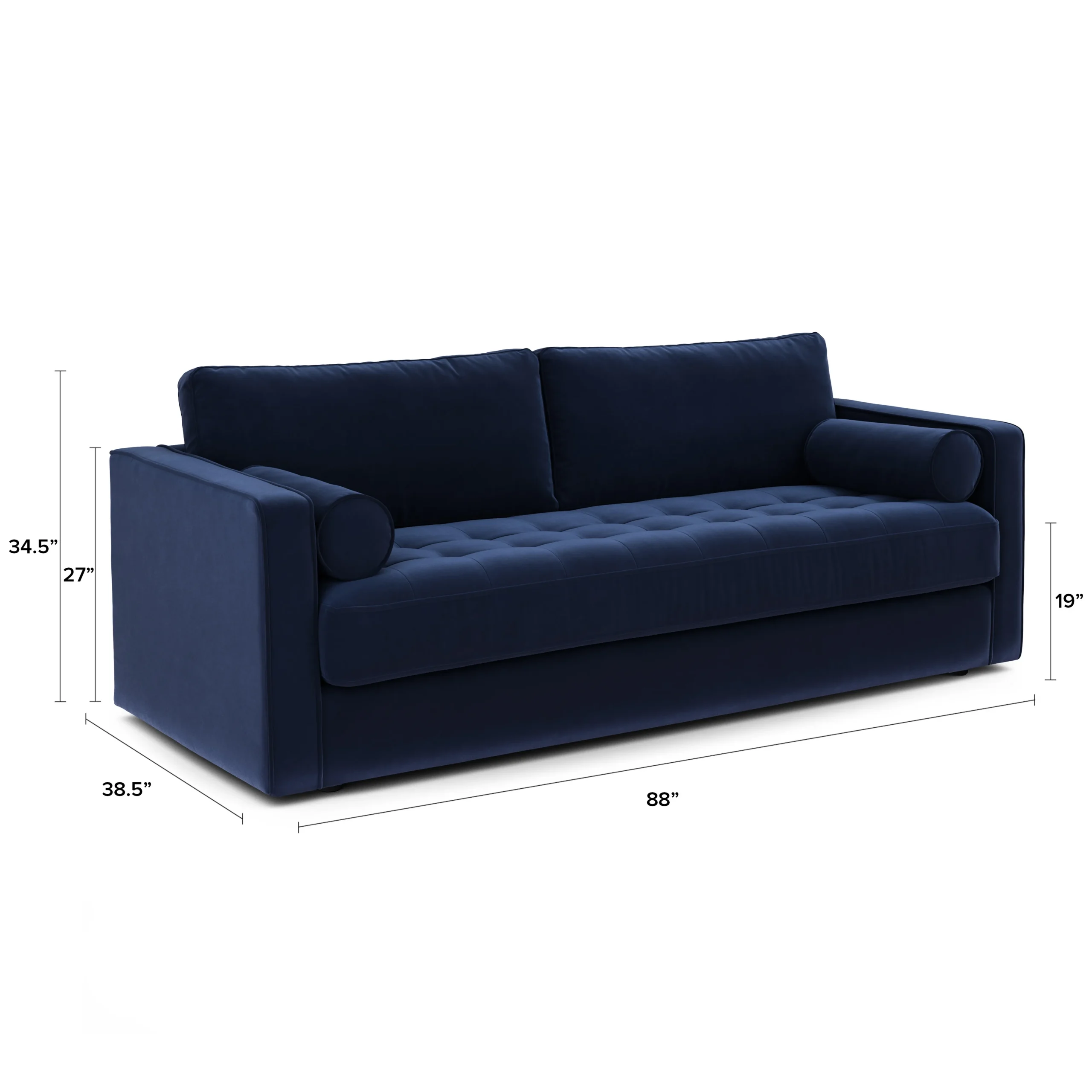 Sven 88_ Grounded Tufted Velvet Sofa - Plush Cascadia Blue - Image 12