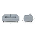 Sven 72_ Tufted Loveseat - Silver Light Blue