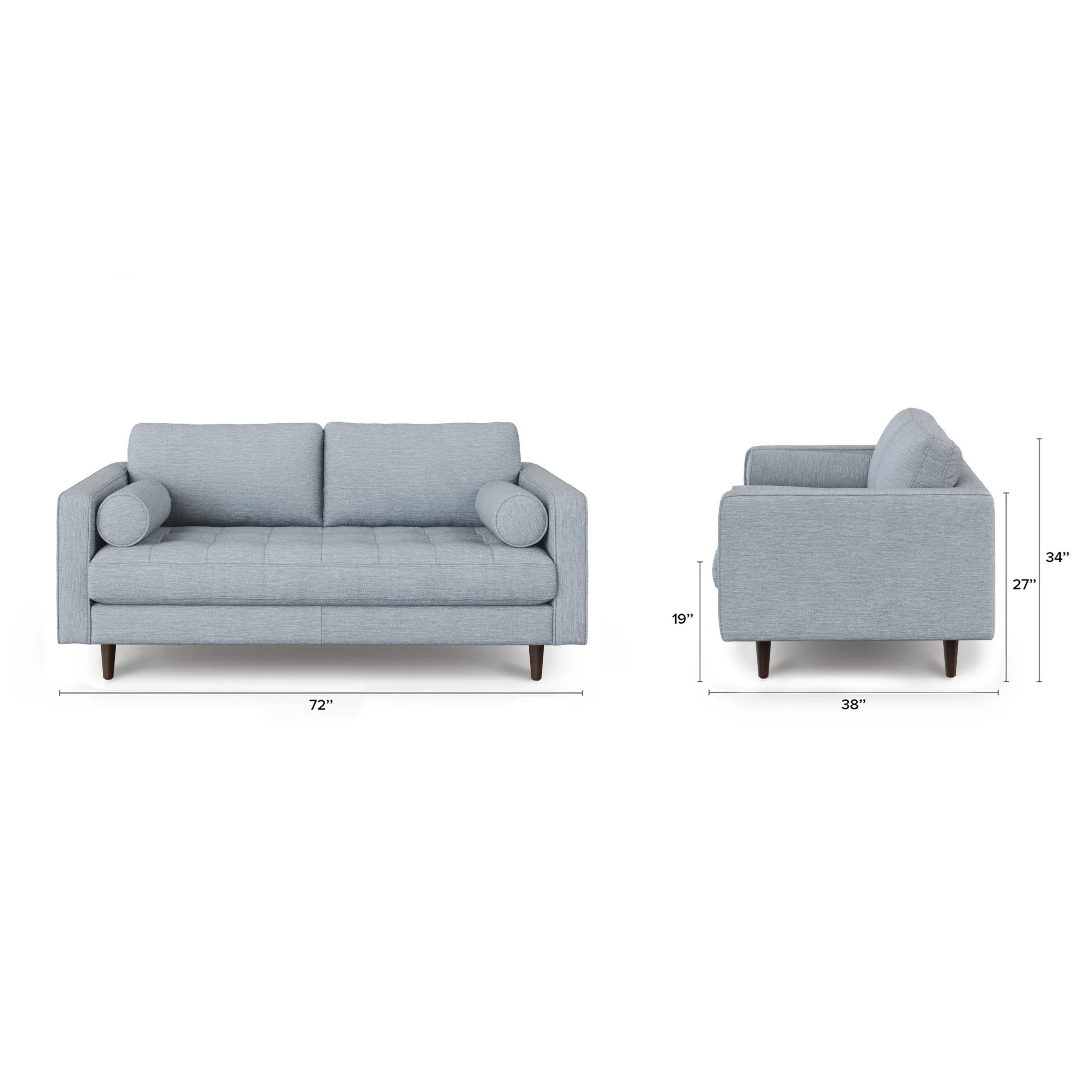 Sven 72_ Tufted Loveseat - Silver Light Blue - Image 9