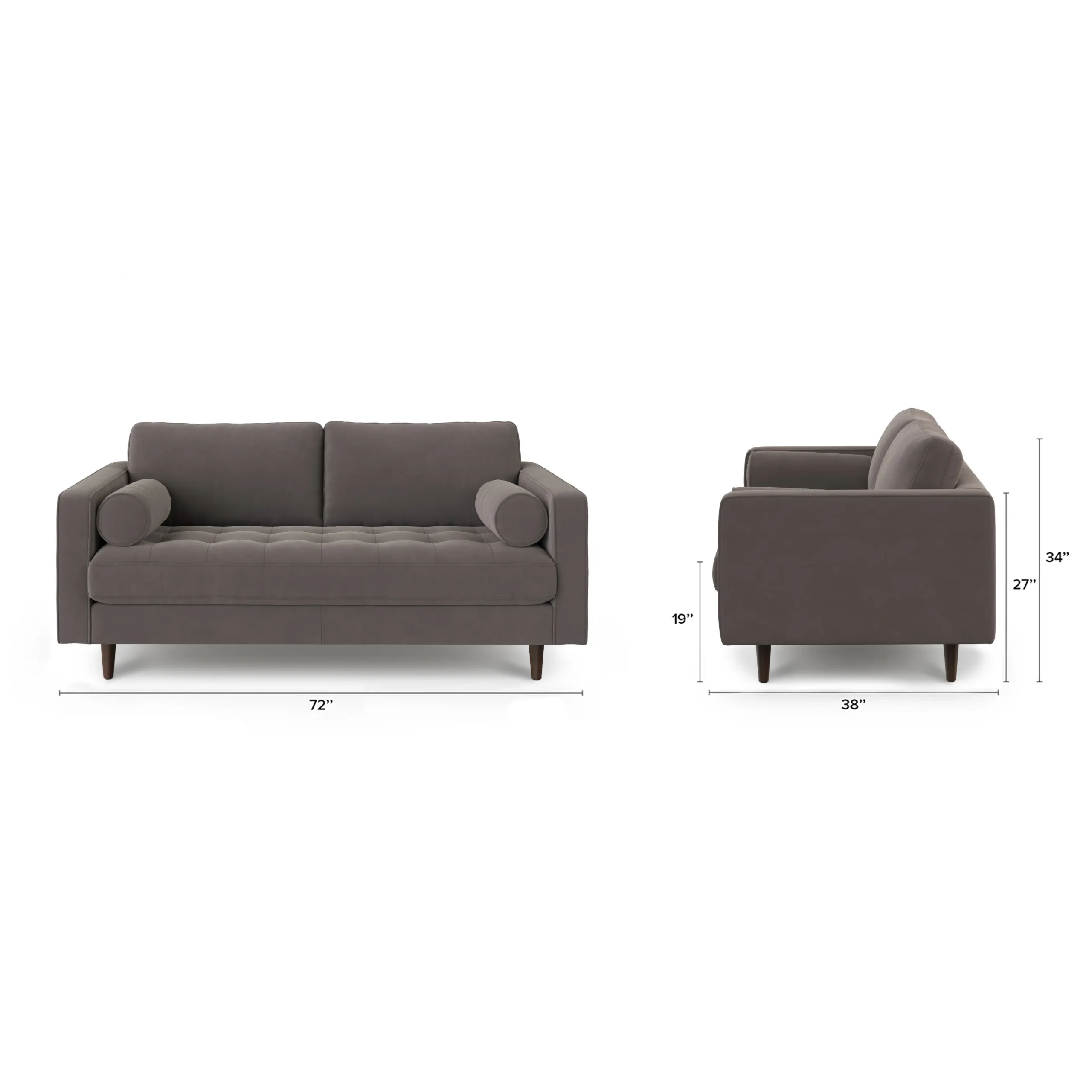 Sven 72_ Tufted Loveseat - Hale Warm Gray - Image 9