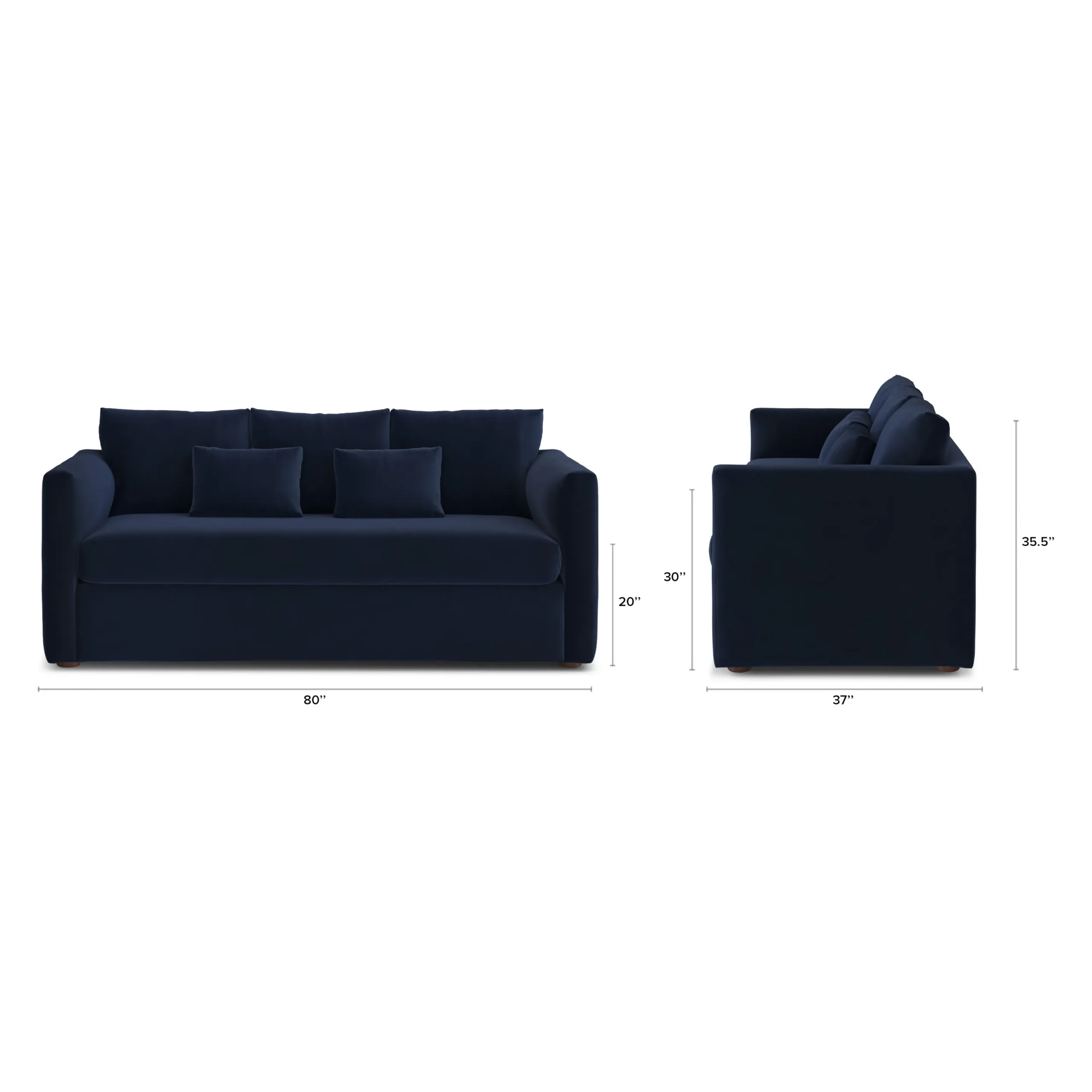 Marina 80_ Velvet Sofa - Hale Ink - Image 12