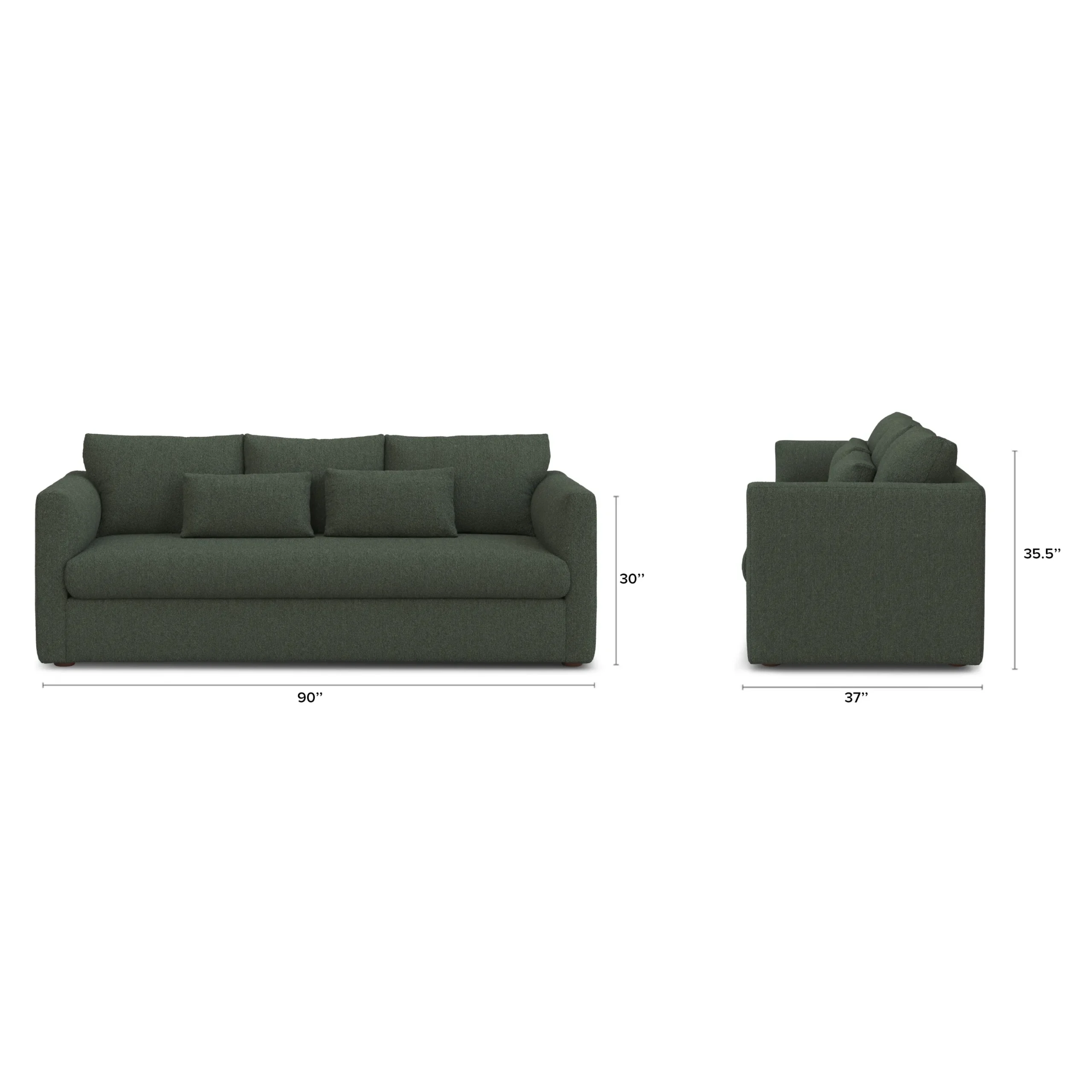 Marina 90_ Sofa - Green Wool Bouclé - Image 12