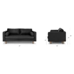 Sven 72_ Tufted Leather Loveseat - Oxford Black