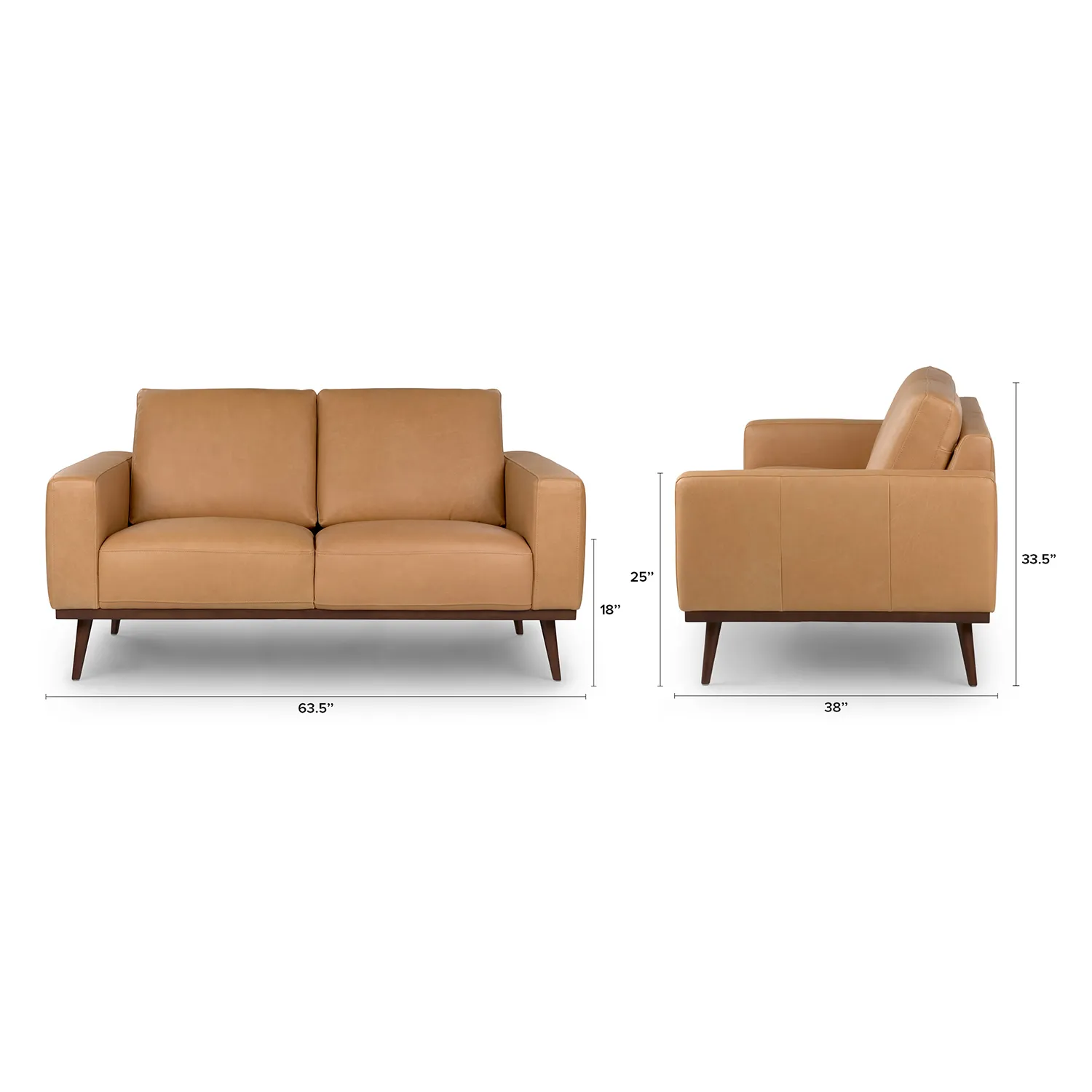 Rhett 63.5_ Leather Loveseat - Charme Tan - Image 9