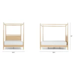 Lenia Queen Canopy Bed - White Oak