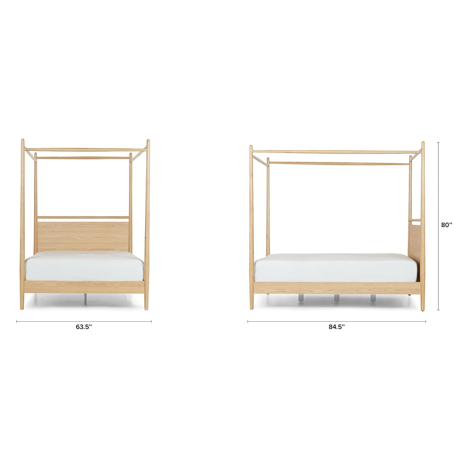 Lenia Queen Canopy Bed - White Oak - Image 16