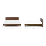 Nera King Low Profile Bed - Walnut