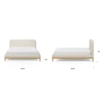 Rosin King Upholstered Bed - Natural Oak and Sand Ivory