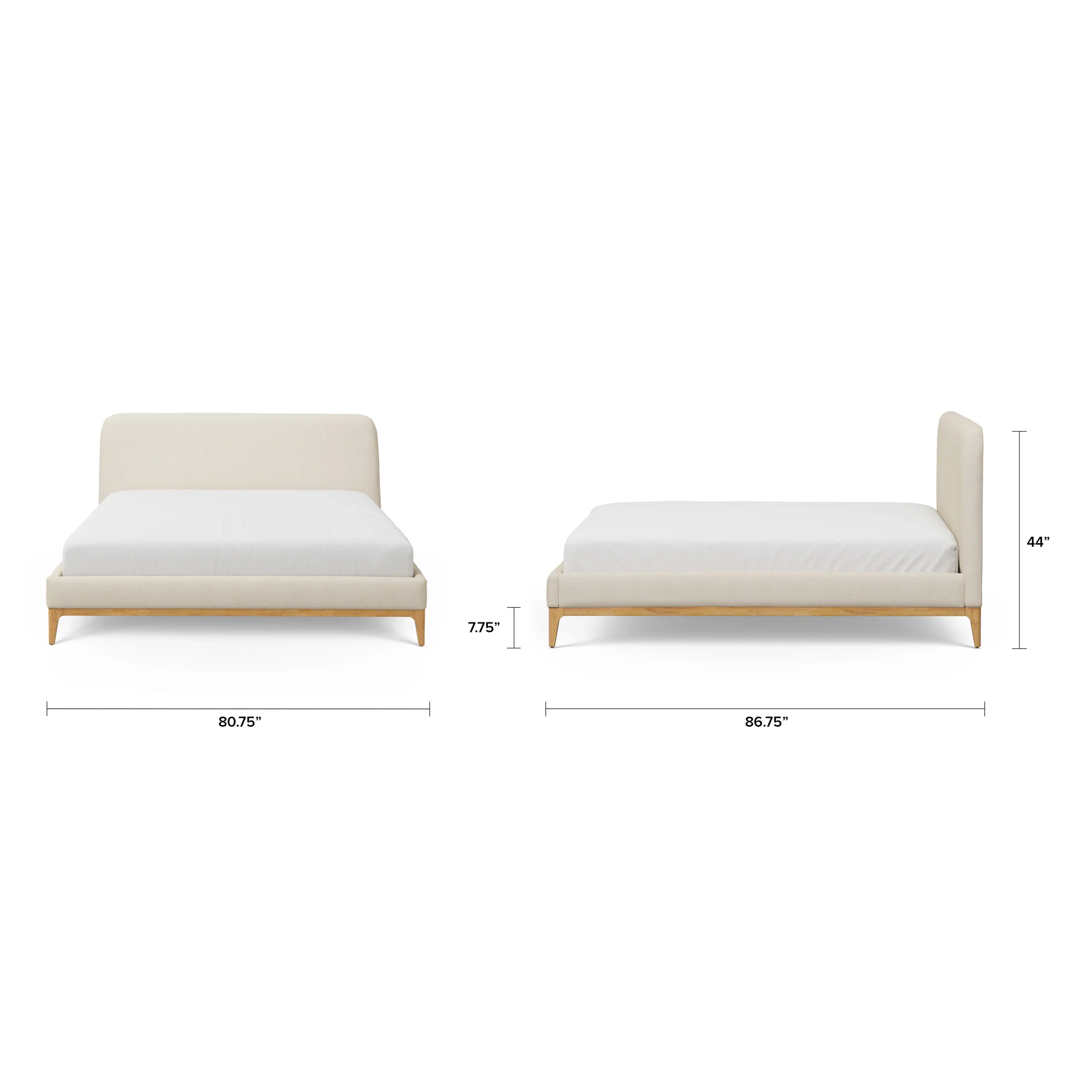 Rosin King Upholstered Bed - Natural Oak and Sand Ivory - Image 3
