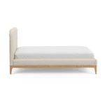 Rosin Queen Upholstered Bed - Natural Oak and Sand Ivory