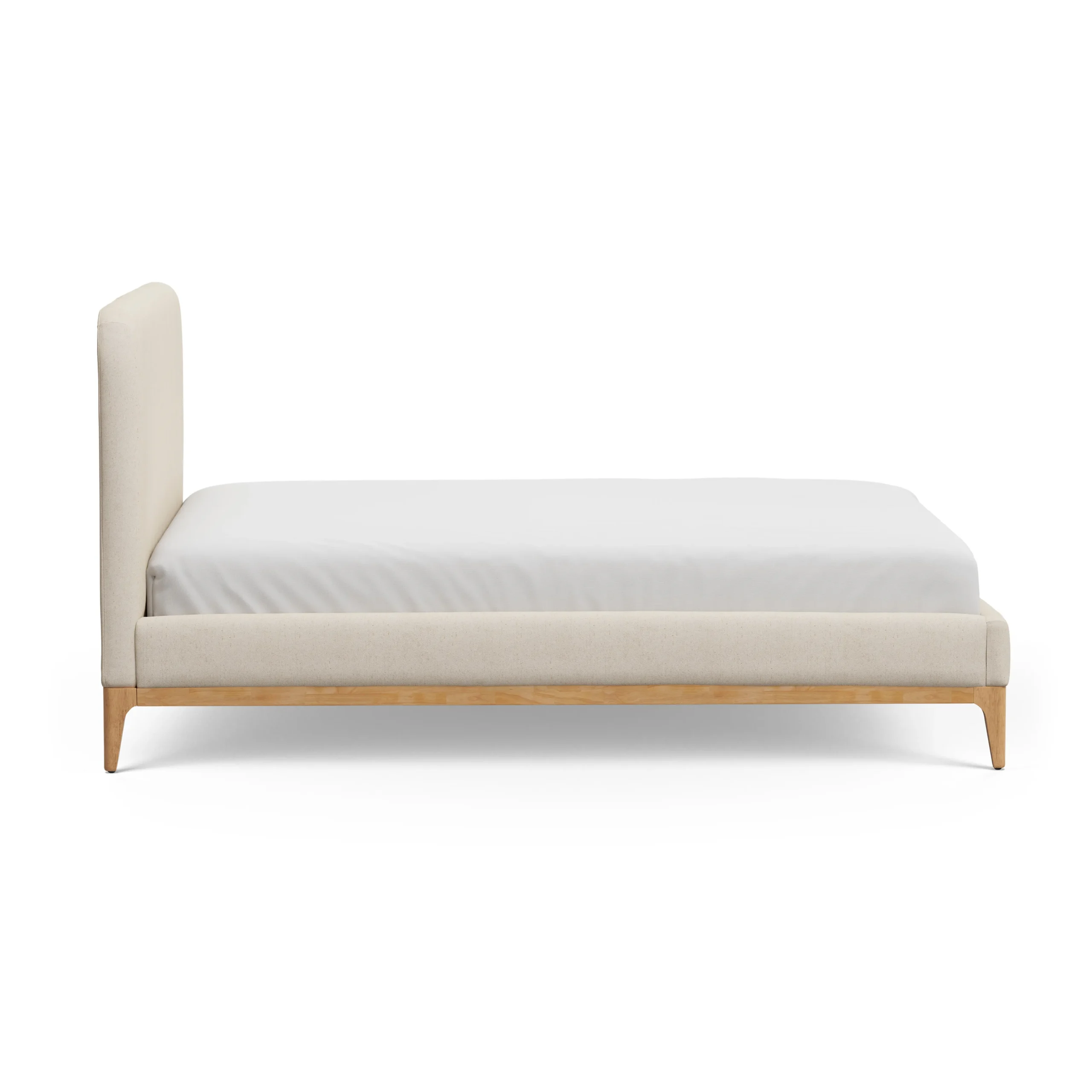 Rosin Queen Upholstered Bed - Natural Oak and Sand Ivory - Image 2