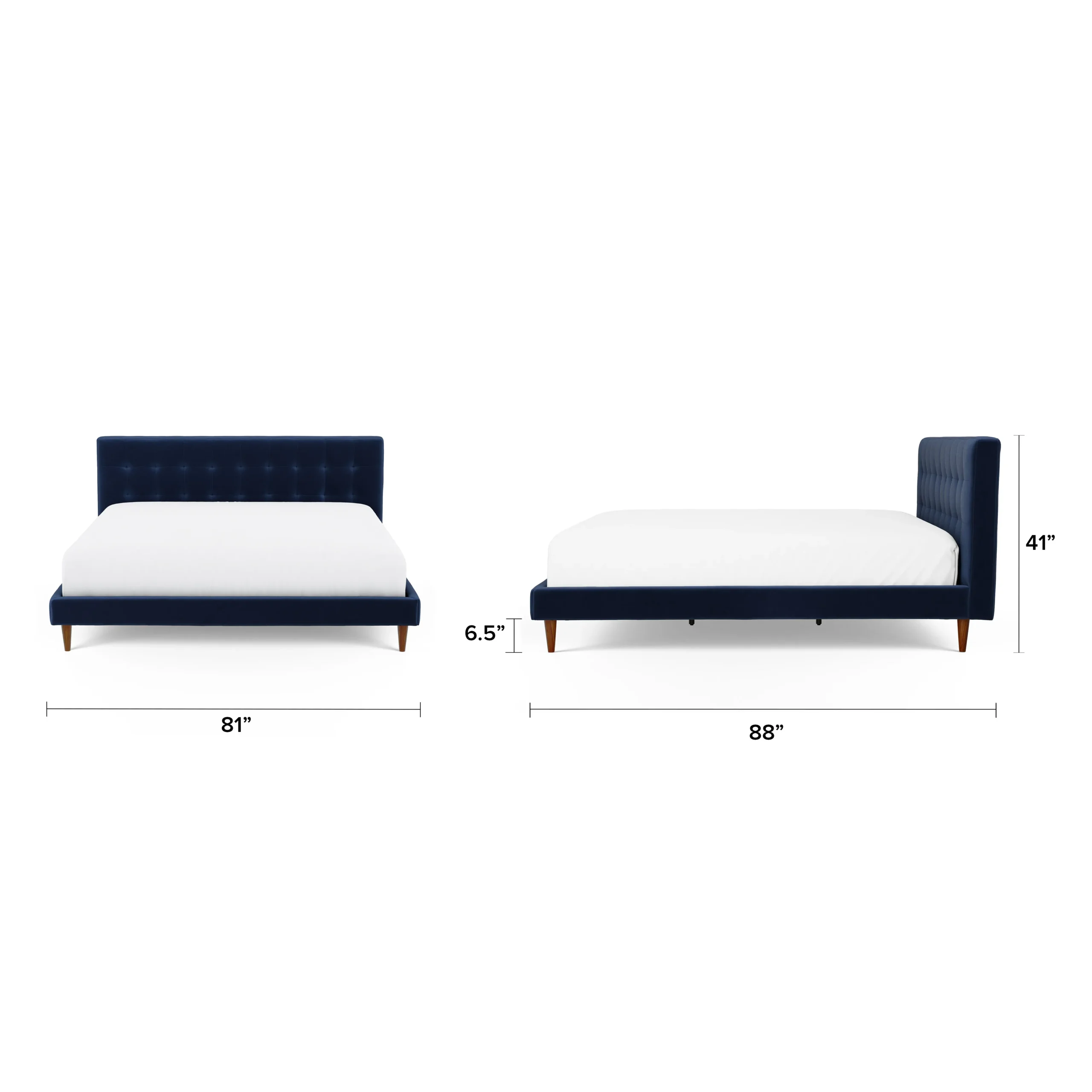 Sven King Tufted Velvet Bed - Plush Cascadia Blue - Image 2