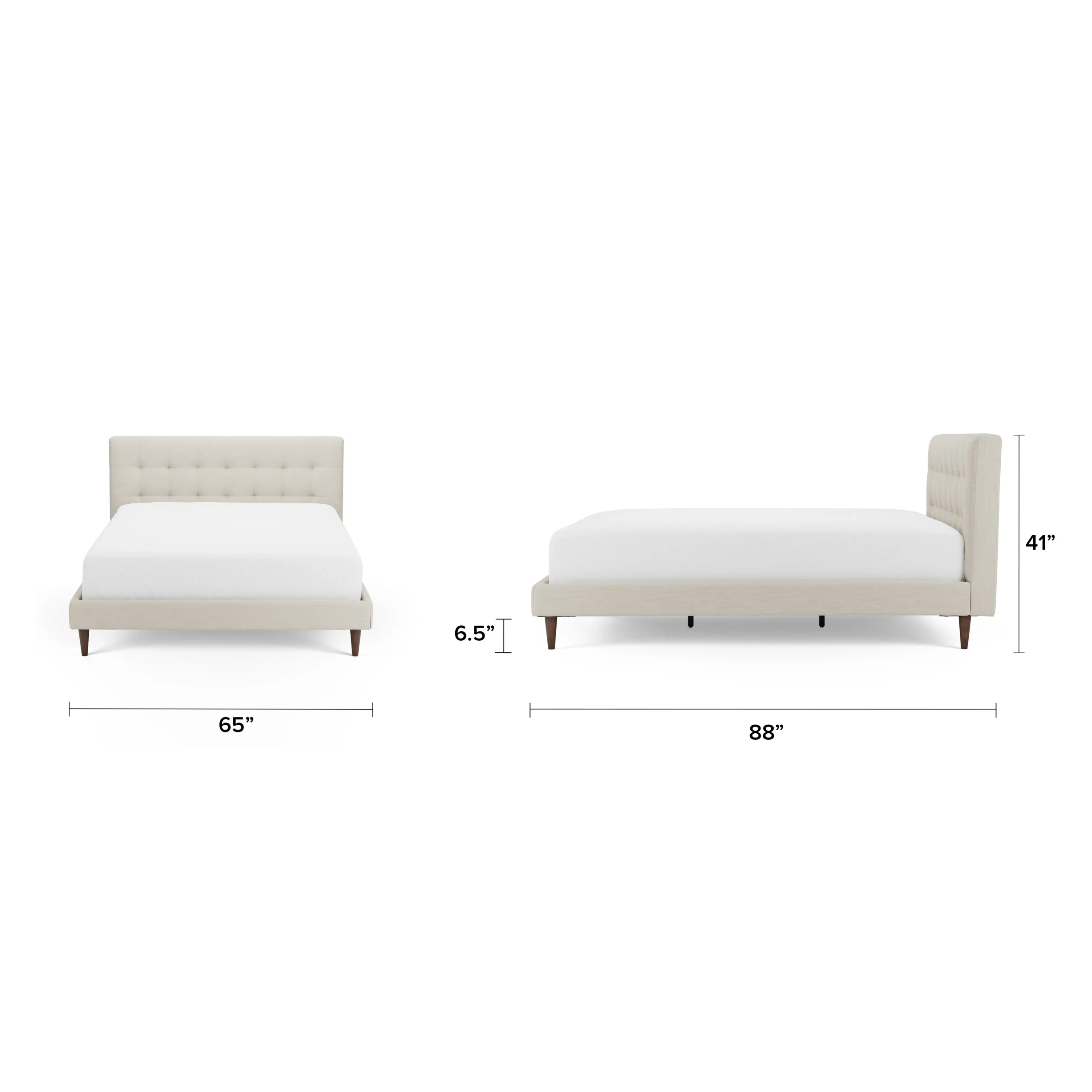 Sven Queen Tufted Bed - Biscuit Cream - Image 2