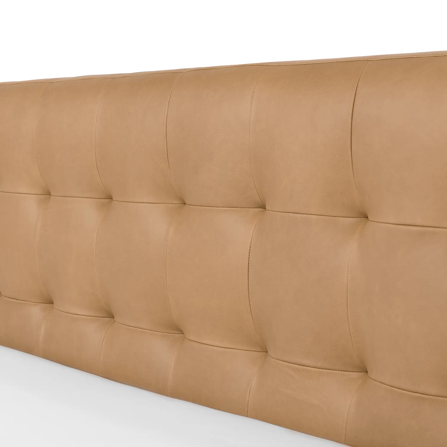 Sven Queen Tufted Leather Bed - Charme Tan - Image 10