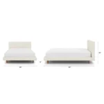 Tessu Full Low Profile Upholstered Bed - Ivory Wool Bouclé