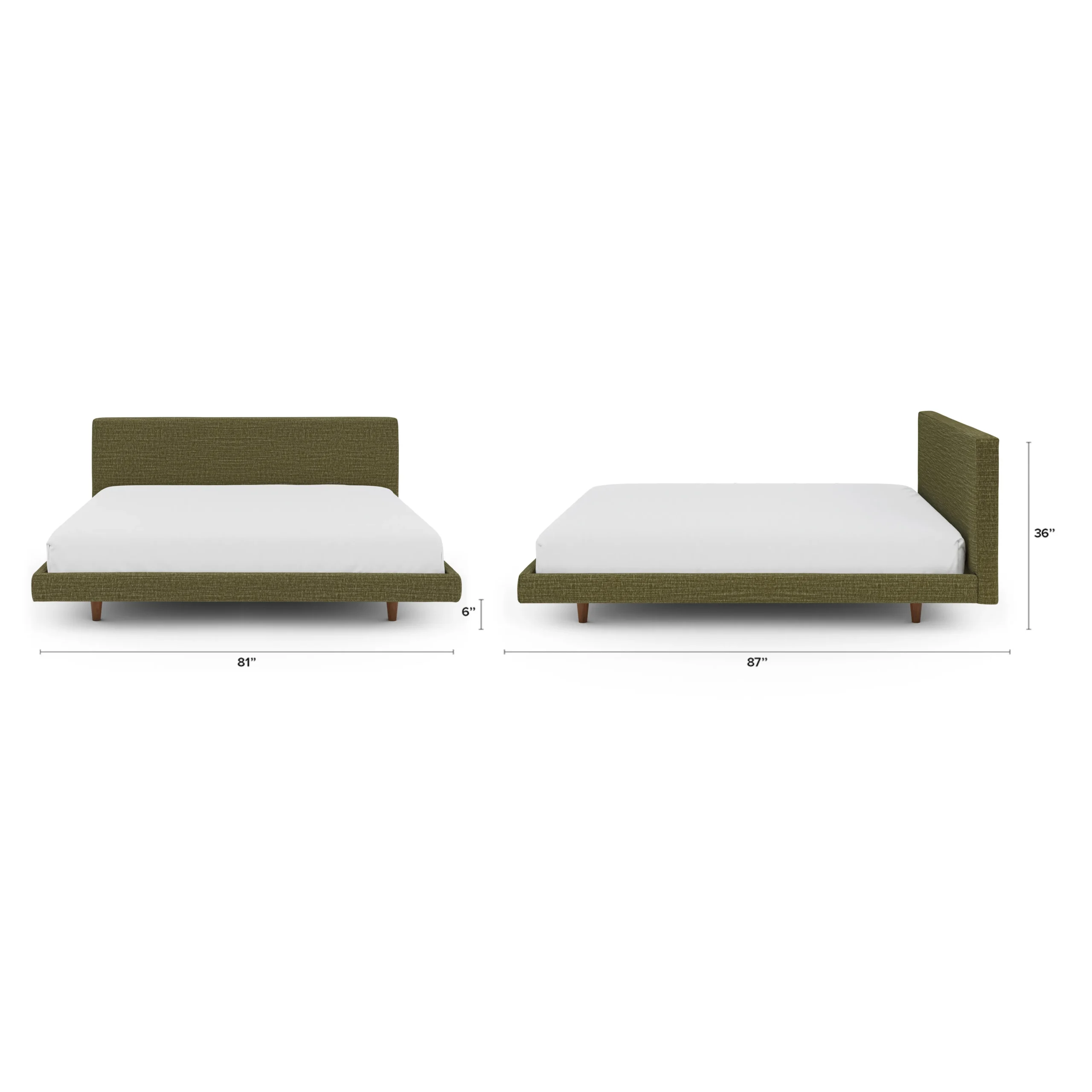 Tessu King Low Profile Upholstered Bed - Napa Moss - Image 2