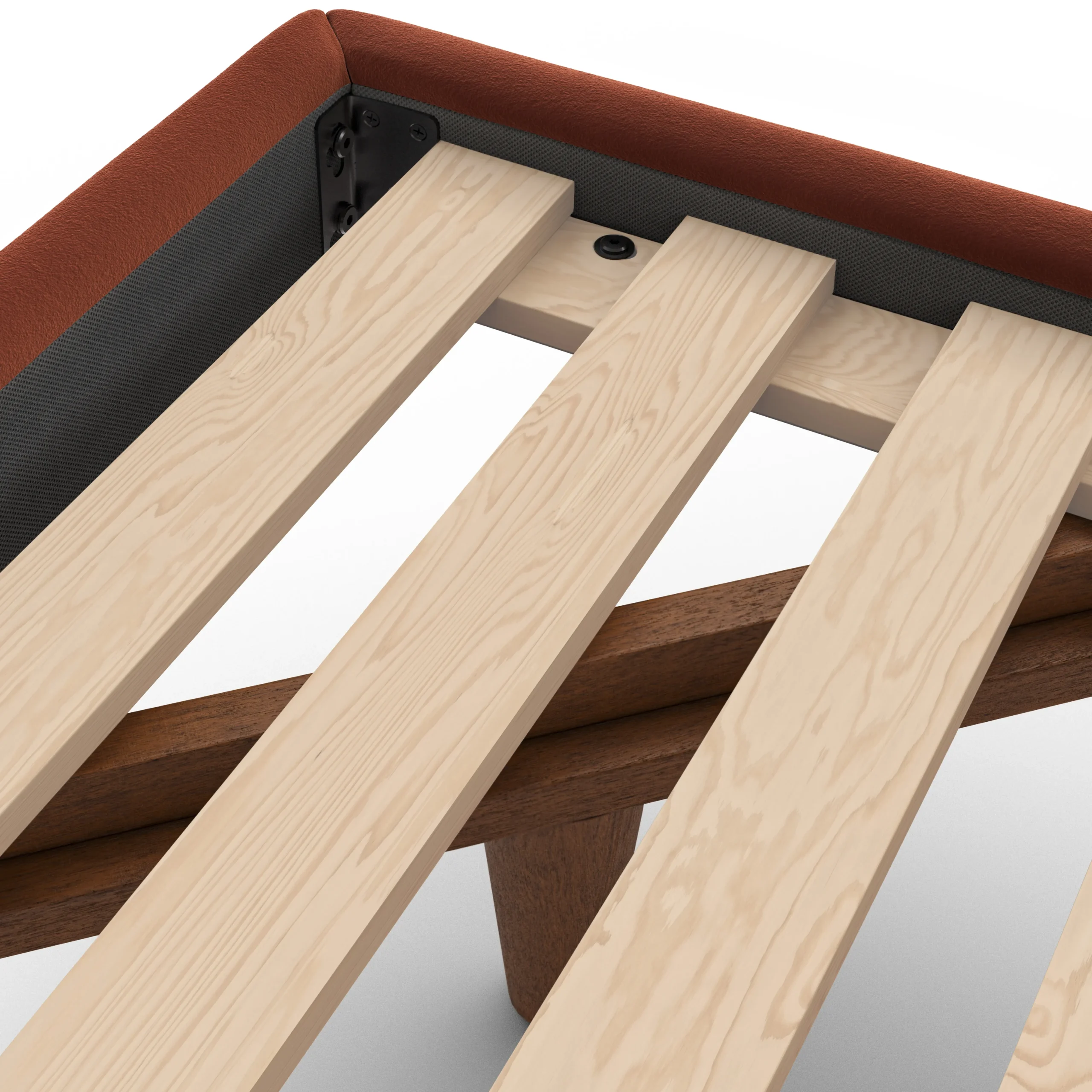 Tessu King Low Profile Velvet Bed - Hale Rust - Image 2