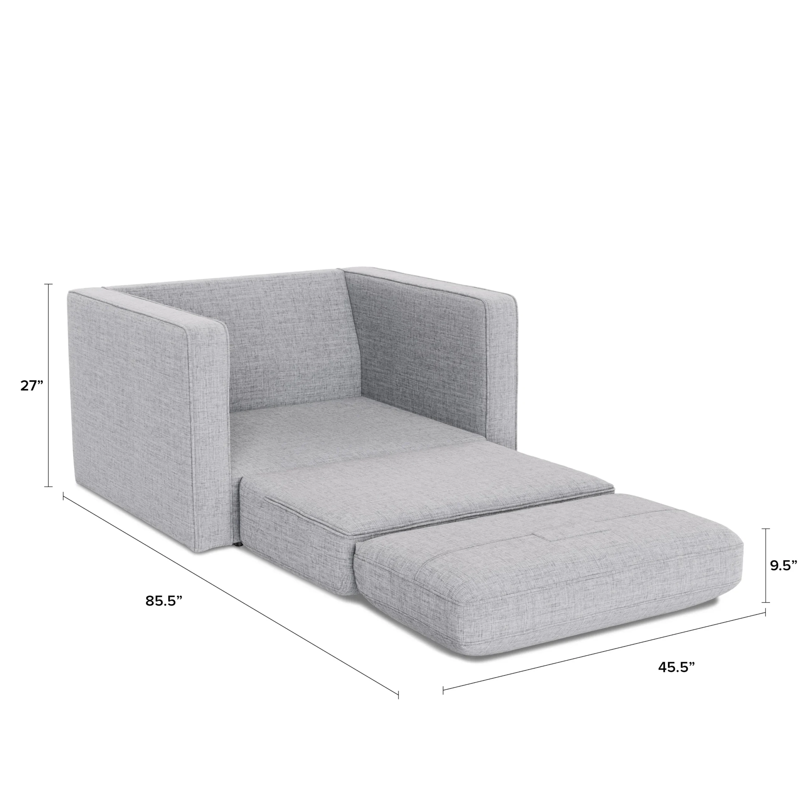 Sven 45.5_ Tufted Sleeper Chair - Stone Gray - Image 4