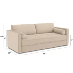 Sven 88_ Tufted Sofa Bed - Ratine Buff