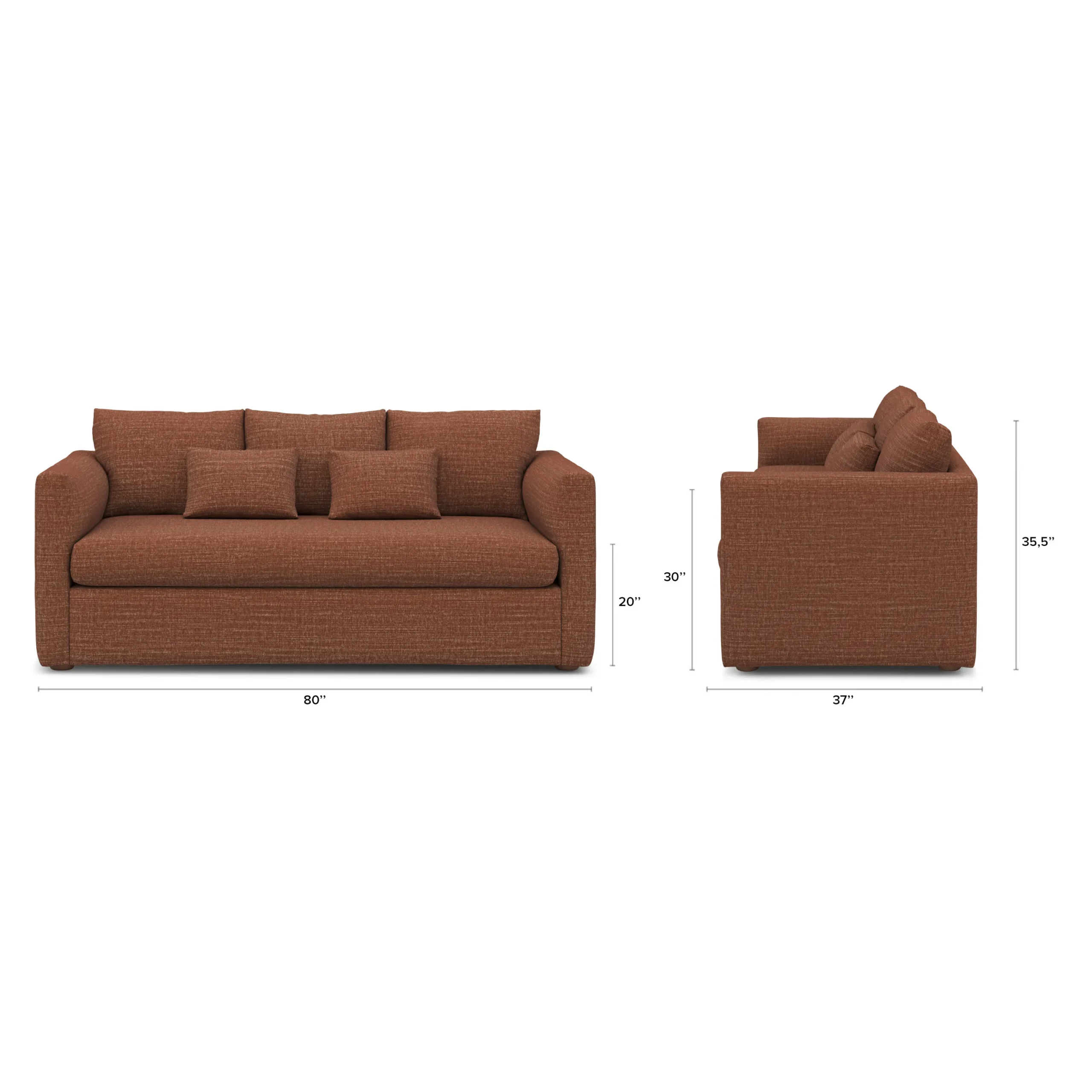 Marina 80_ Sofa - Napa Rust - Image 13
