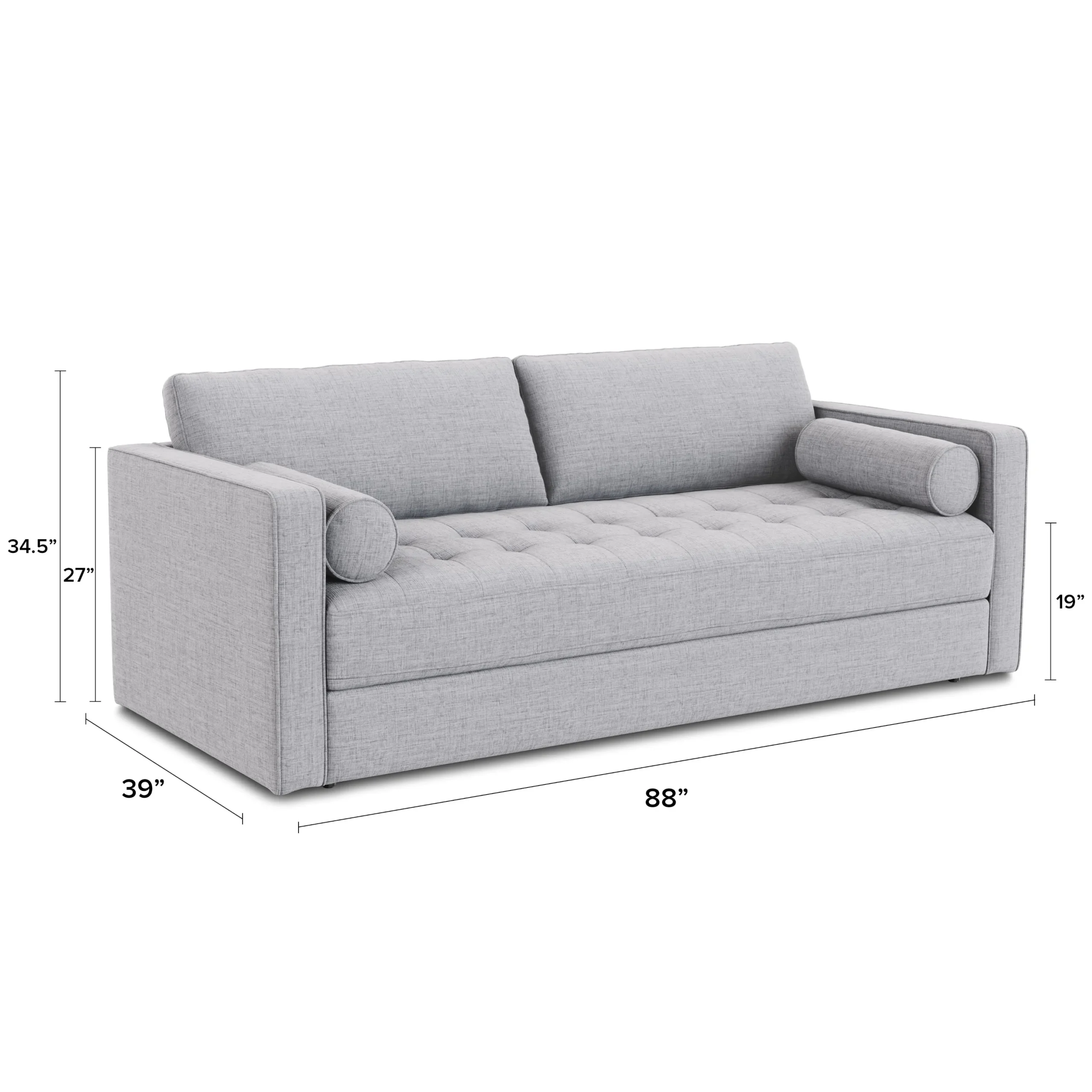 Sven 88_ Tufted Sofa Bed - Stone Gray - Image 8