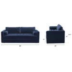 Sven 88_ Tufted Velvet Sofa Bed - Plush Cascadia Blue