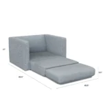 Sven 45.5_ Tufted Sleeper Chair - Silver Light Blue