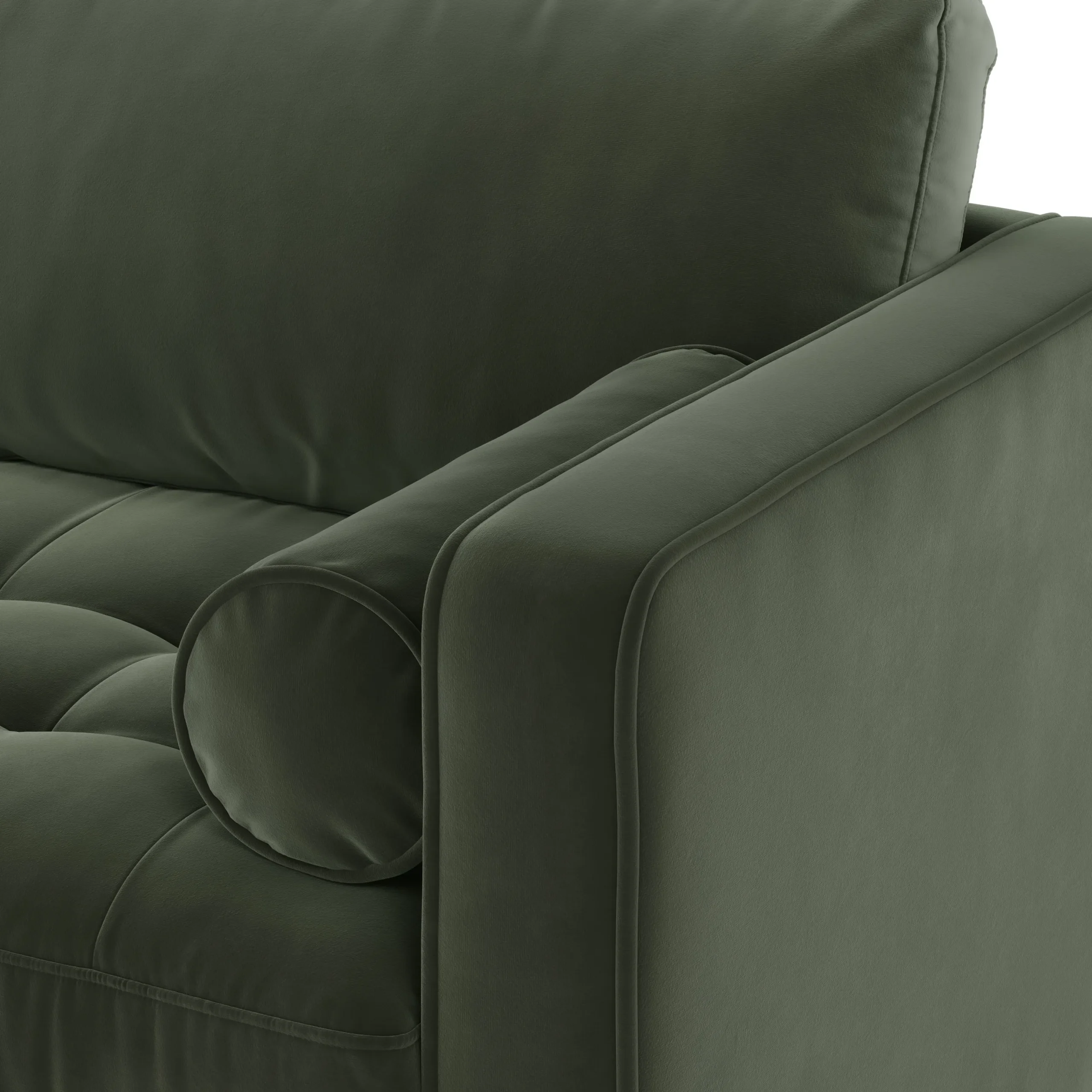 Sven 88_ Tufted Velvet Sofa Bed - Plush Pacific Green - Image 13